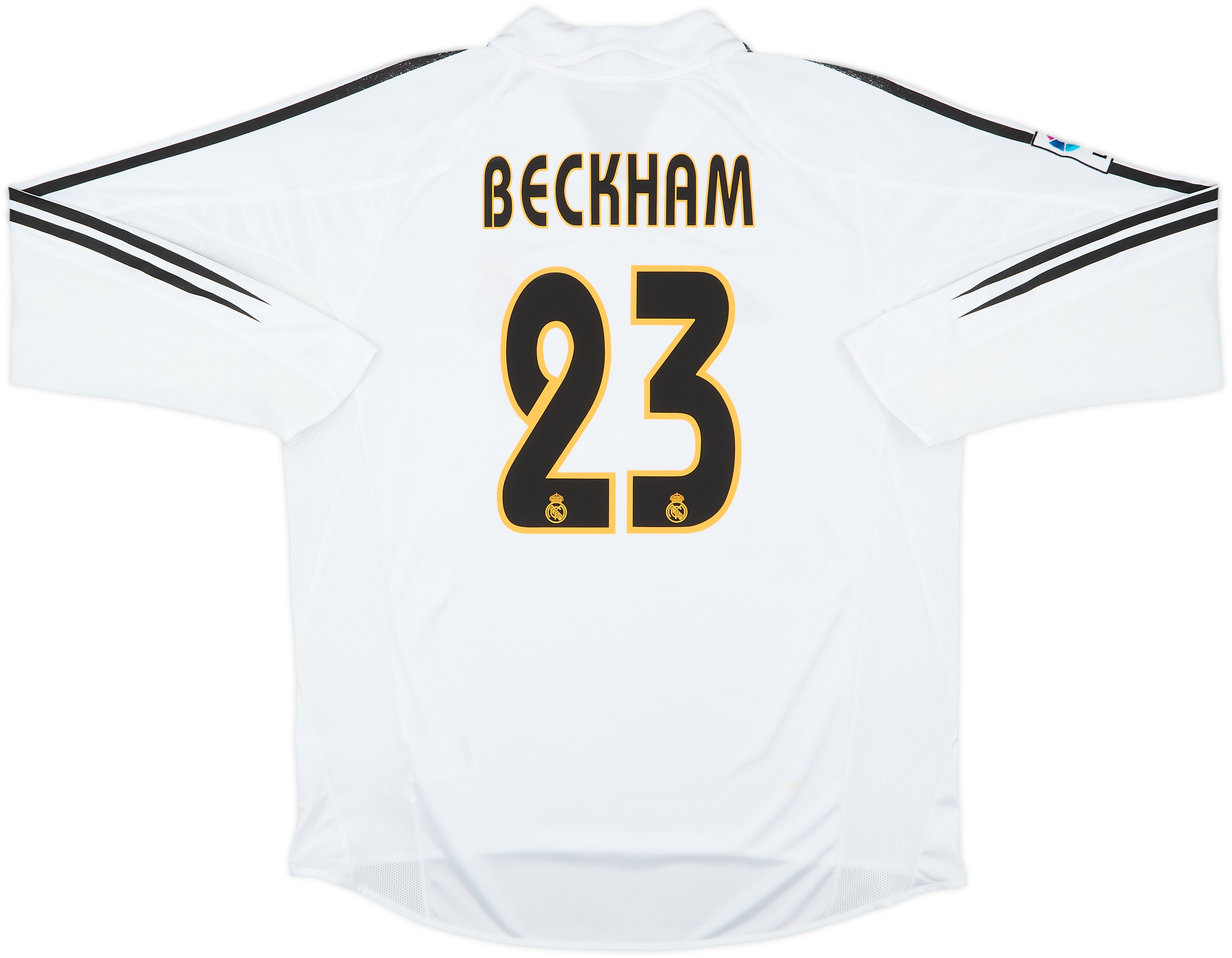 2004-05 Real Madrid Home L/S Shirt Beckham #23 - 6/10 - (L)