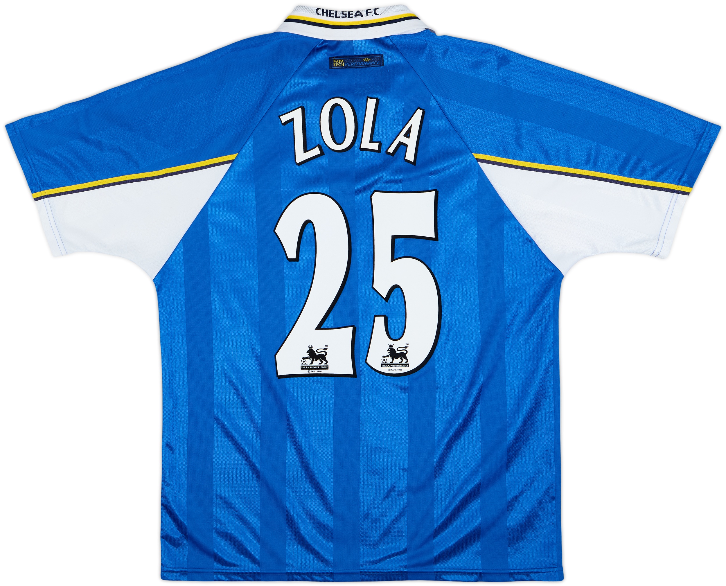 選手支給品 99-00 Chelsea home L/S ZOLA #25】 1997-99 Chelsea Home