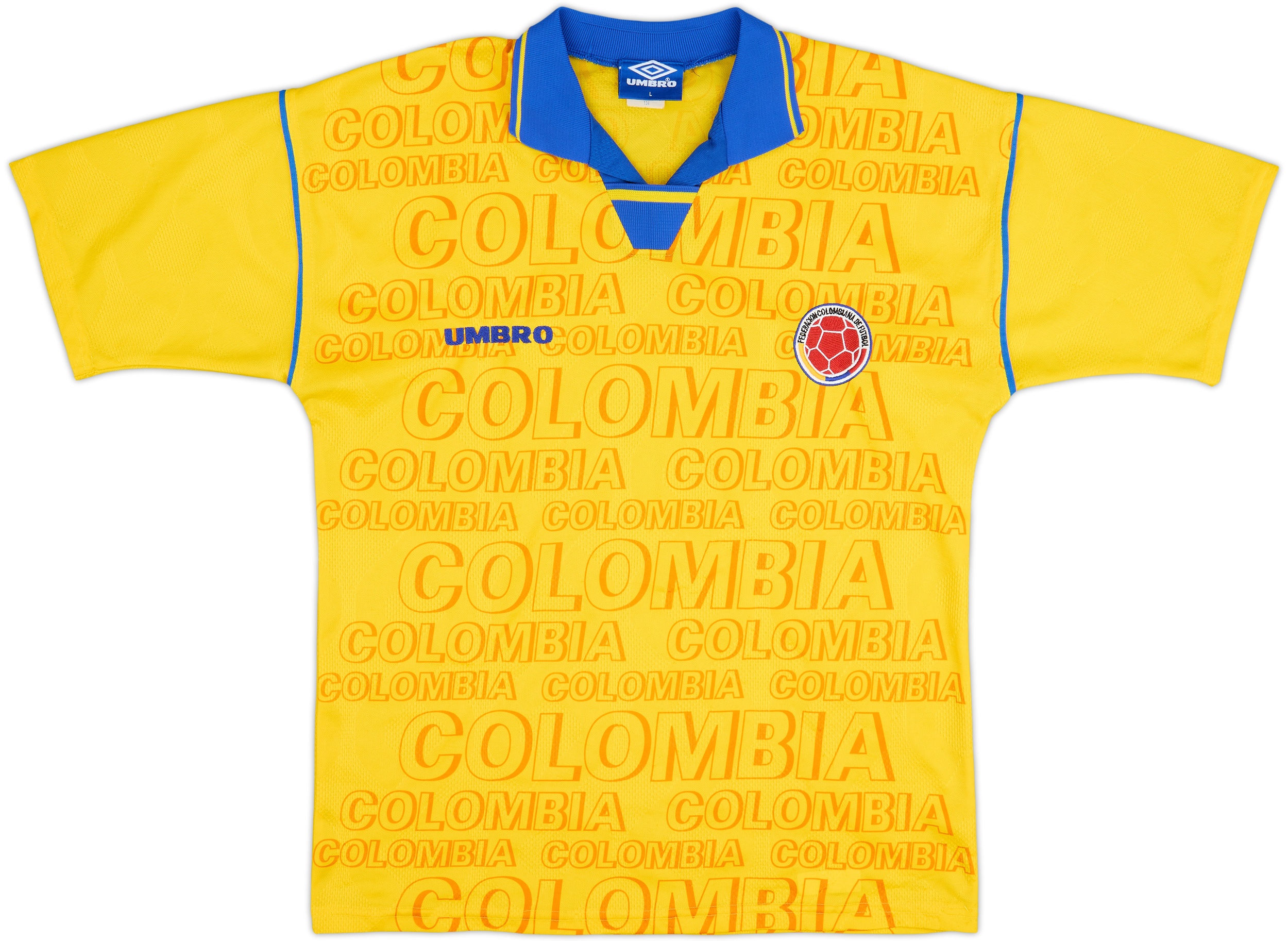 1995年 colombia代表 バルデラマ OLD UMBRO 1995-96 Colombia Home Shirt - 8/10 - (L)
