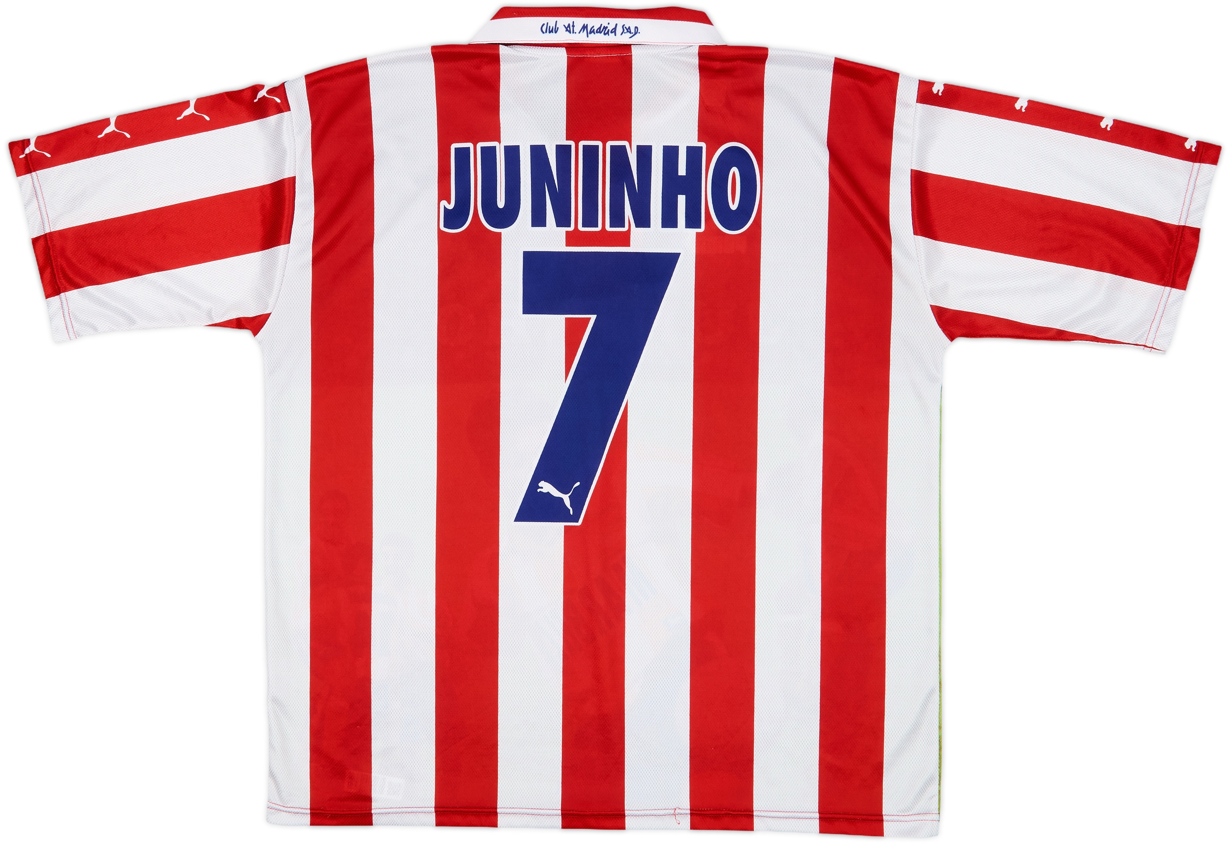 1997-98 Atletico Madrid Puma Graphic Shirt Juninho #7 - 9/10 - (XXL)