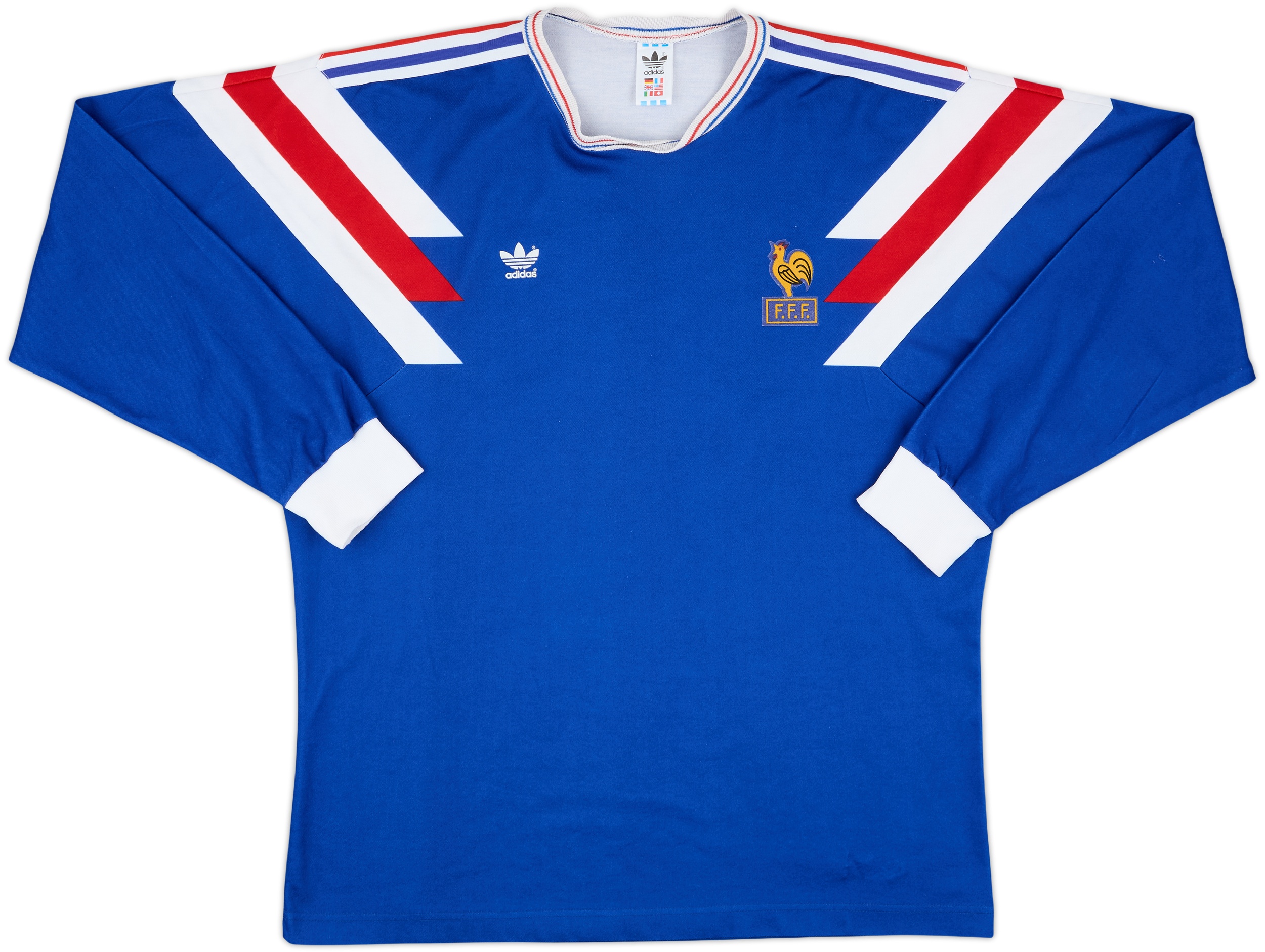 1990-91 France U-21 Match Issue Home L/S Shirt #12