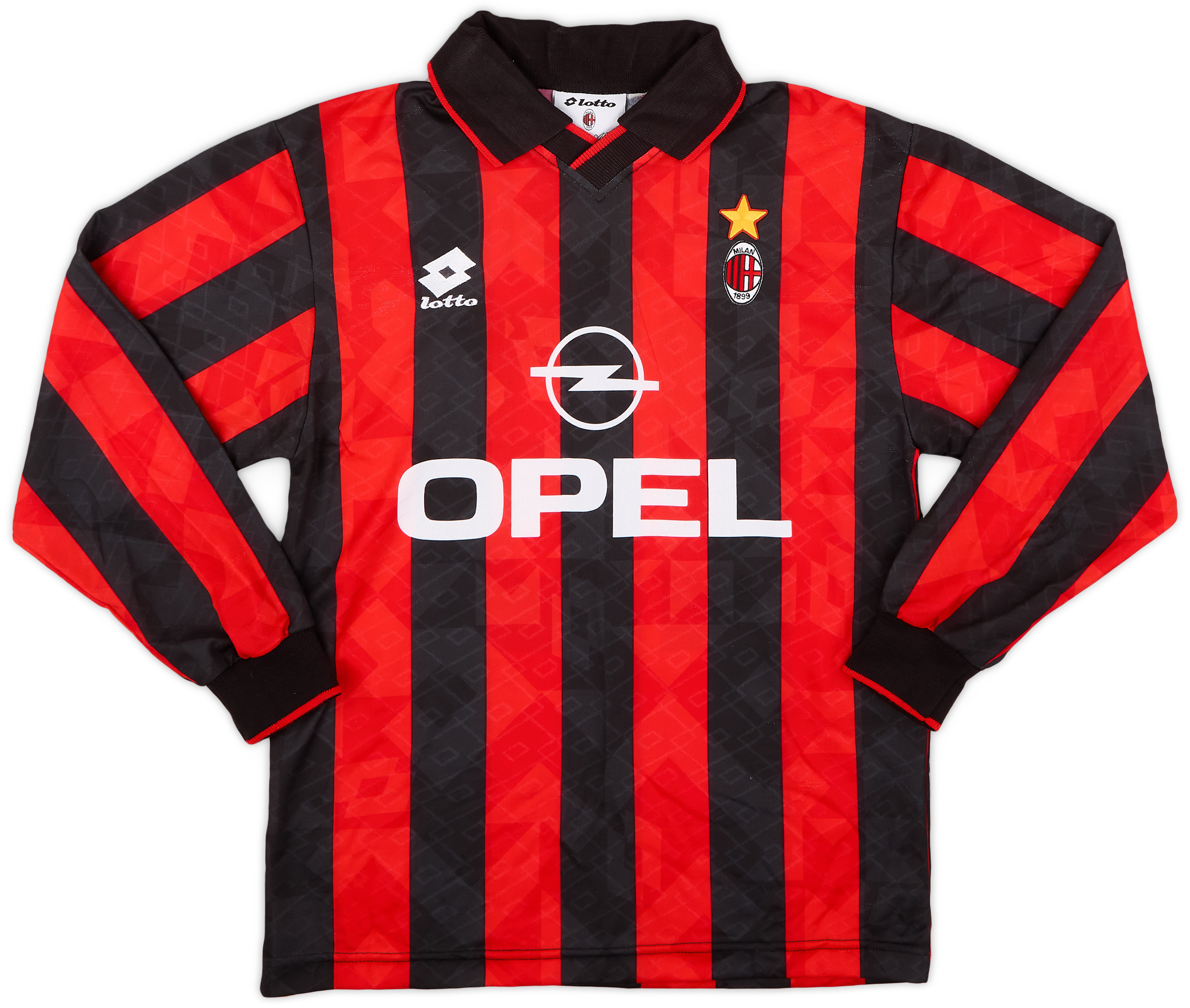 1995-96 AC Milan Home L/S Shirt Baggio #18 - 9/10 - (M)