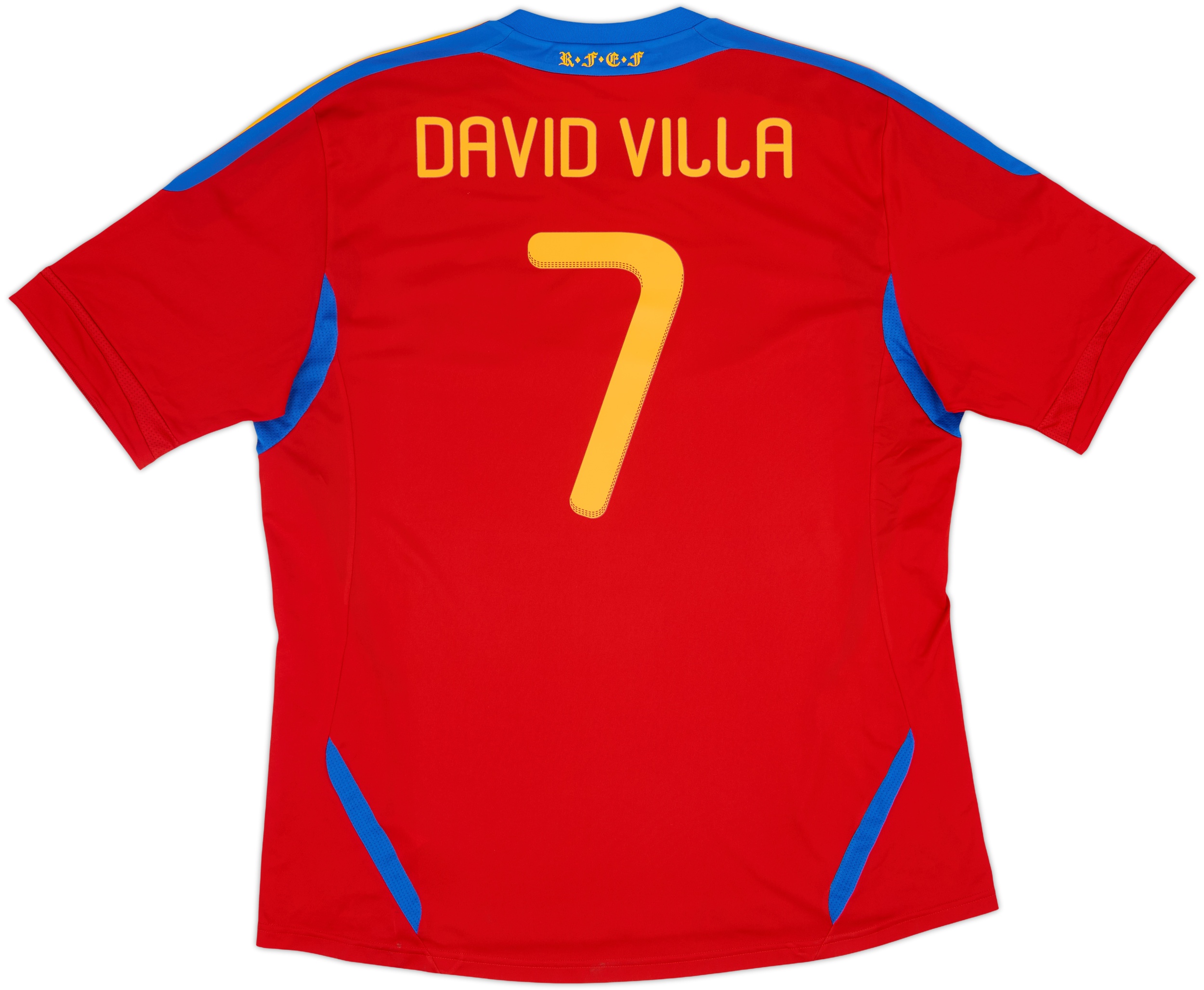 Maillot du FC Barcelone signé par David Villa, avec Inscription