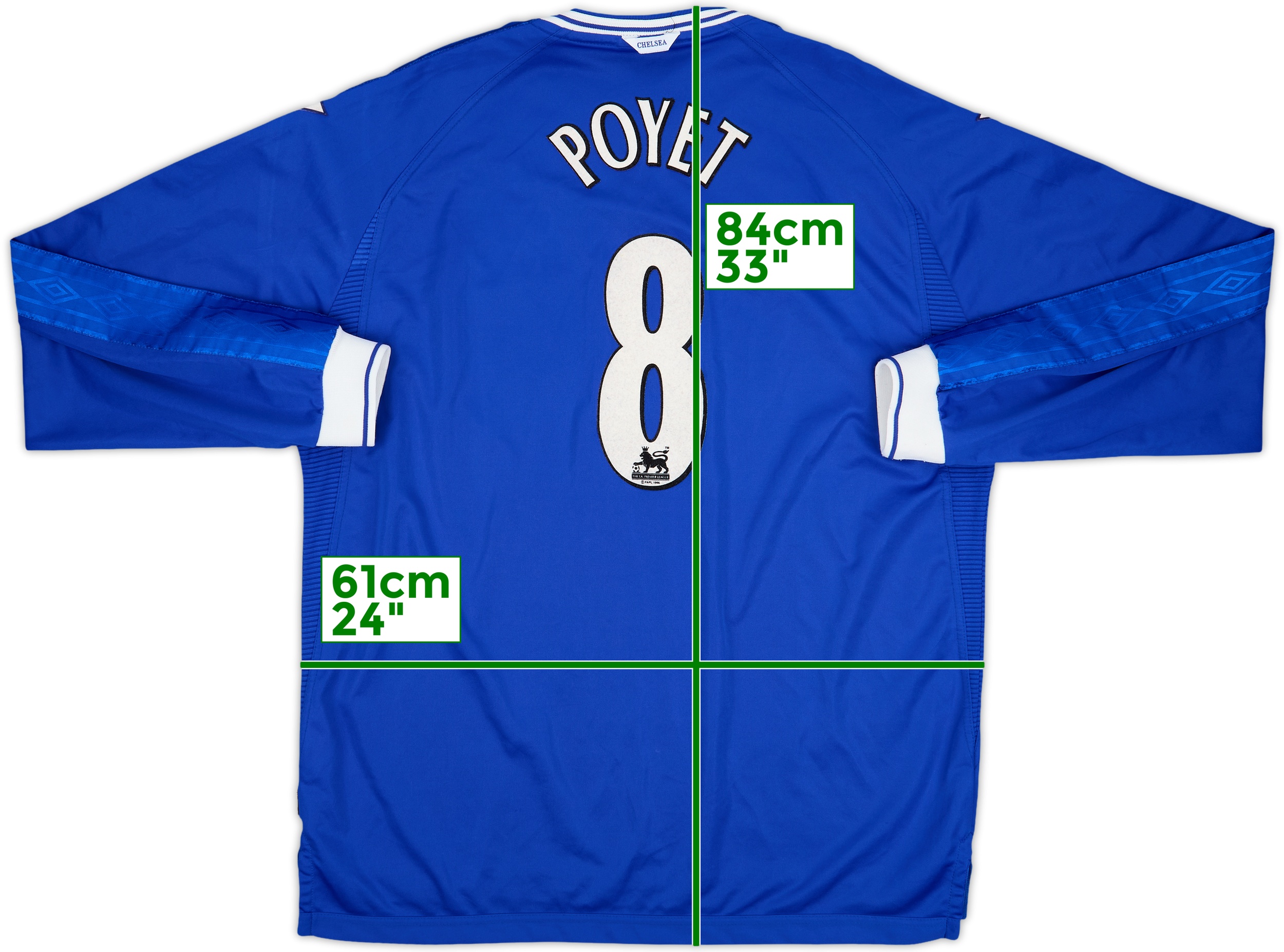 1999-01 Chelsea Home Shirt Poyet #8 - 9/10 - (XXL)