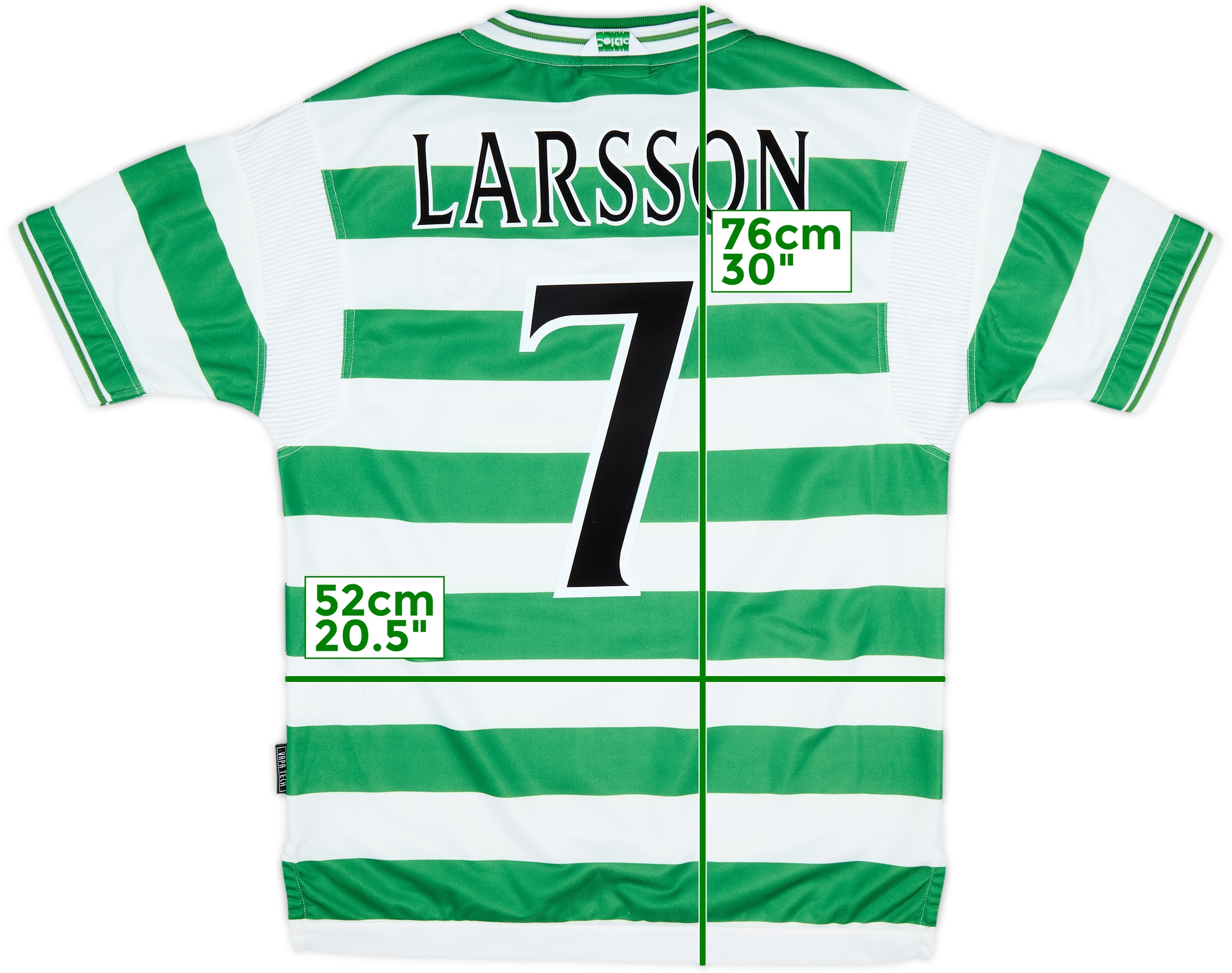ウェア Celtic 1998/99 Home Uniform #7 LARSSON 110625561194-