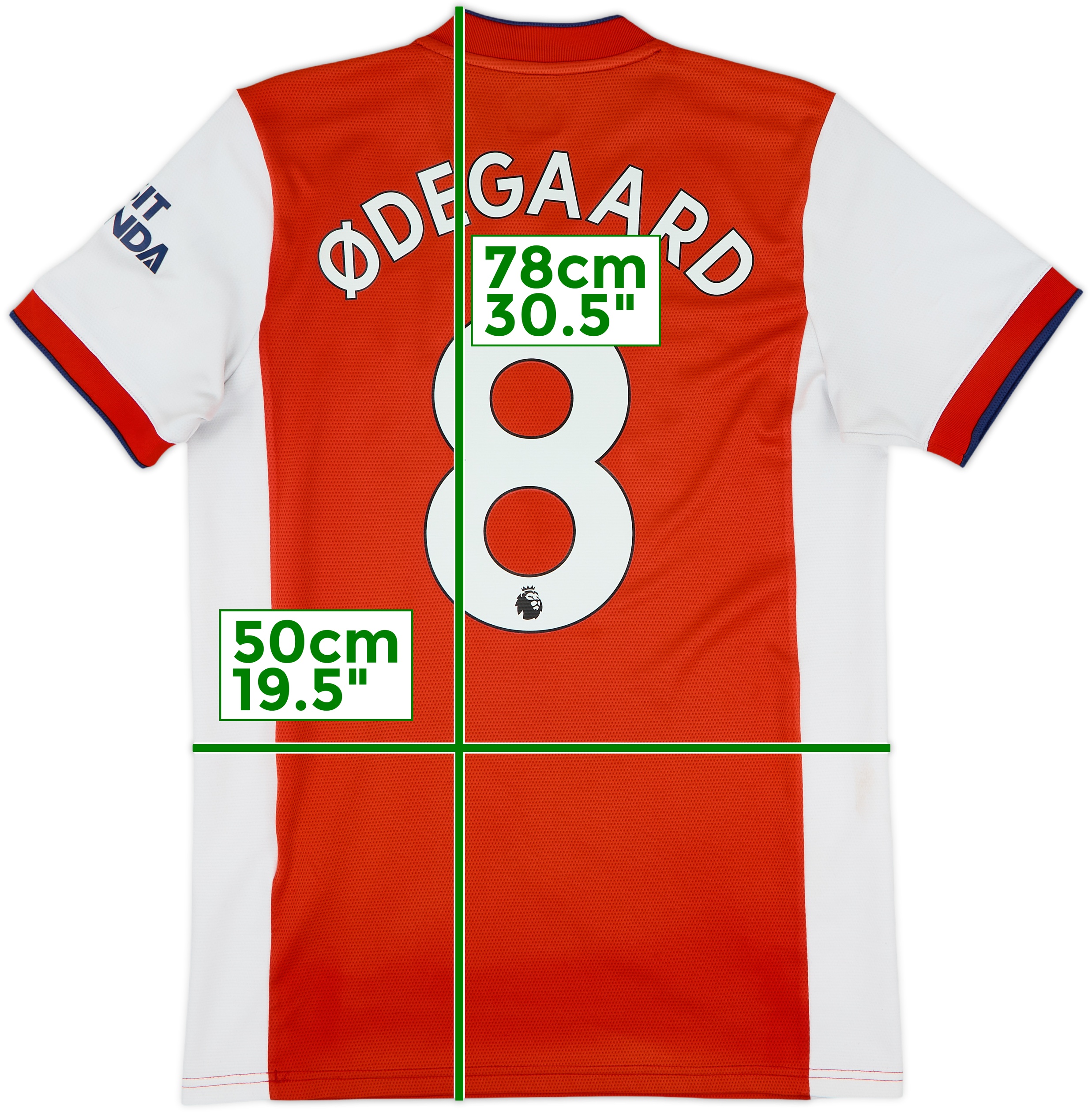 アーセナル 2025-26 ホームユニフォーム Ødegaard 8 プリント