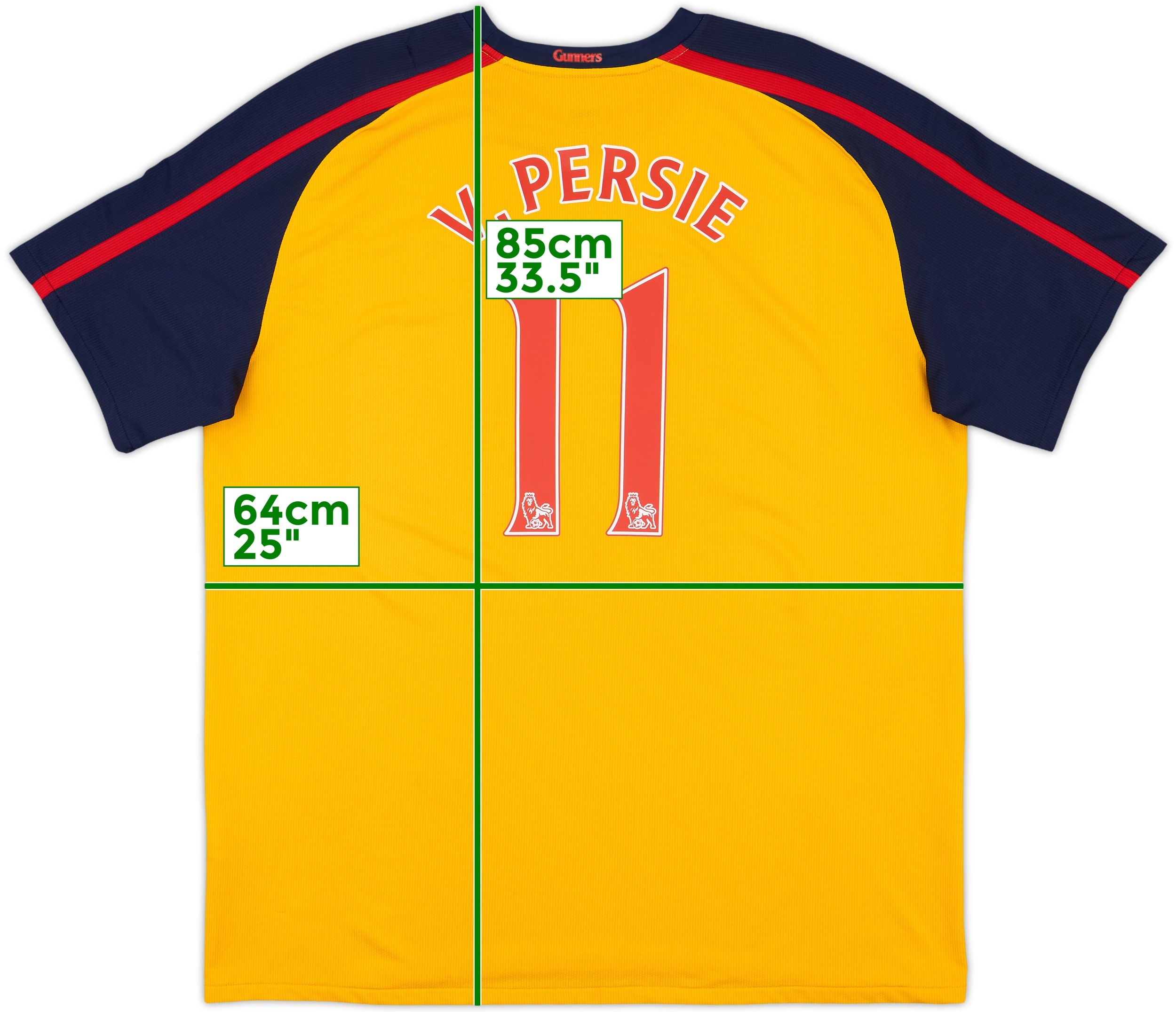 アーセナル　09/10 ユニフォーム Arsenal V. PERSIE 2008-09 Arsenal Away Shirt V.Persie #11 - 7/10 - (XXL)