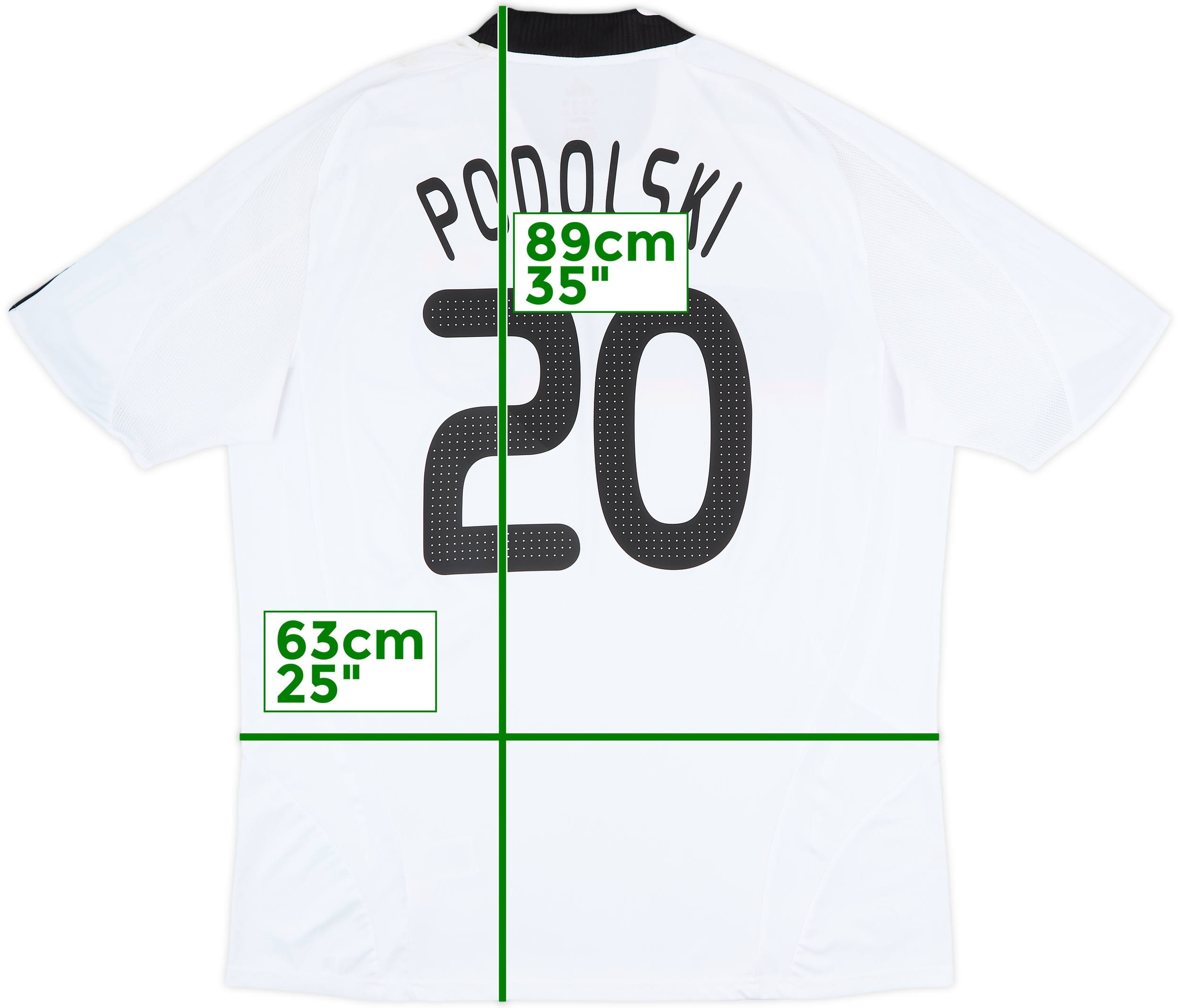 adidas PODOLSKI 20 ホワイトシャツ M Germany 2008 Home Jersey #20 Podolski Adidas White Shirt