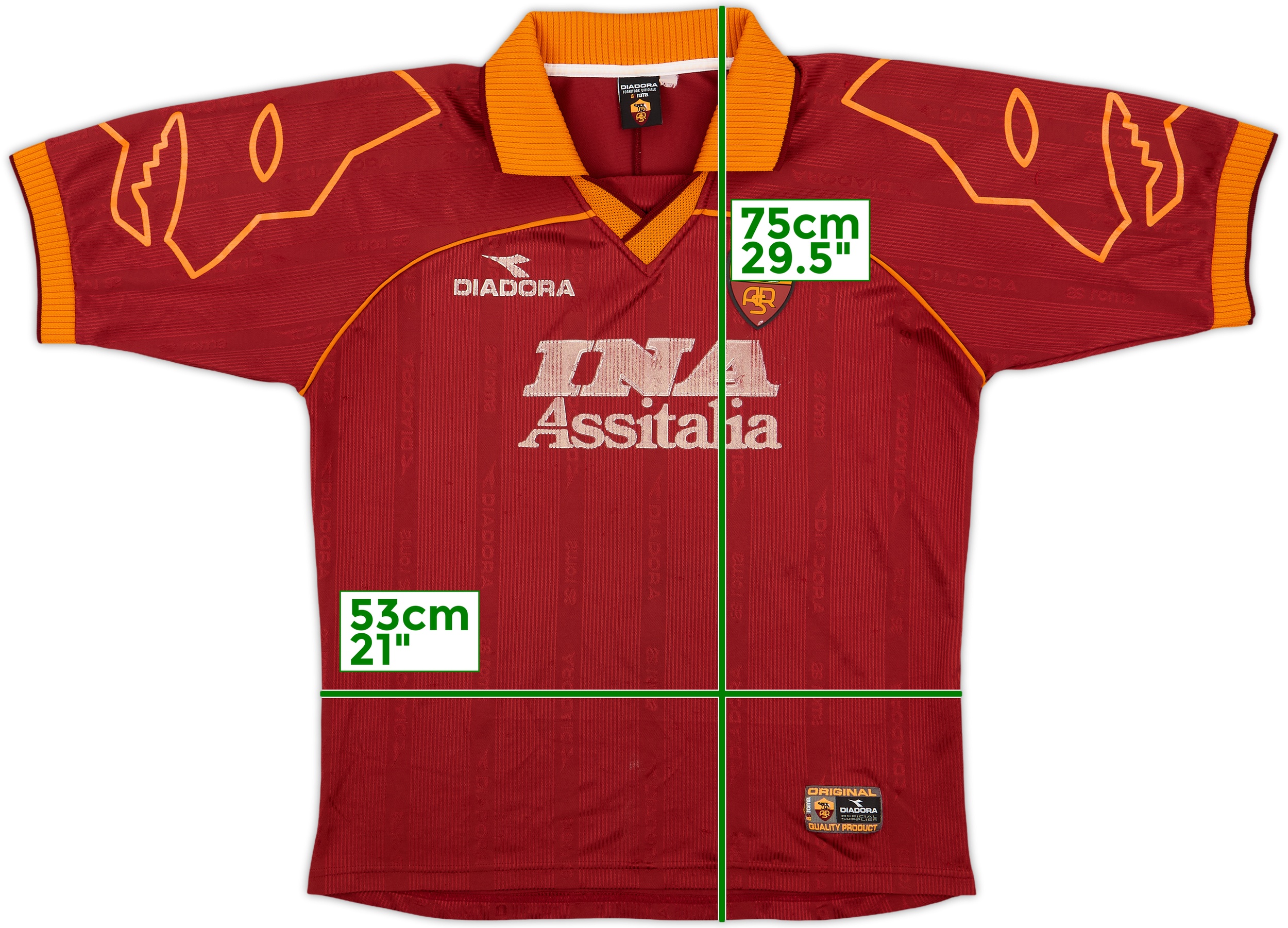 f*m様 1999-00 diadora Roma Home Shirt 中田在 1999-00 Diadora Roma Home Shirt (when Nakata was a member