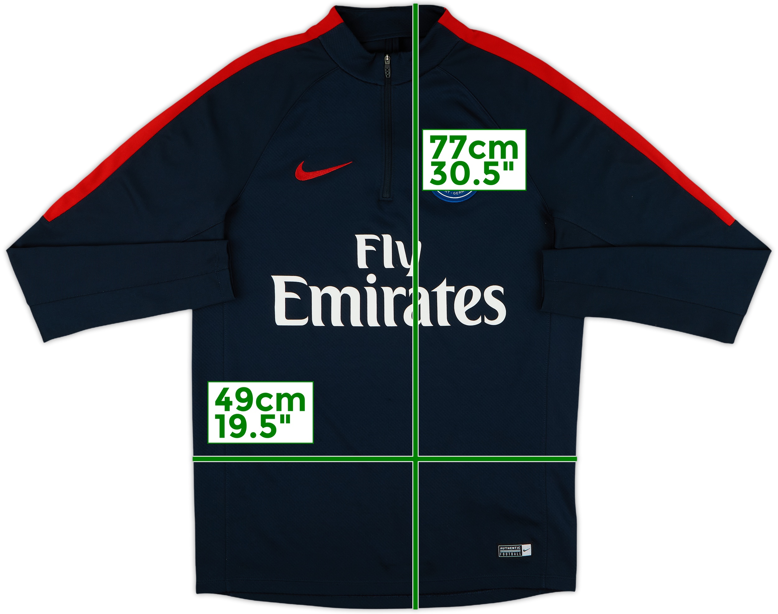 2017-18 Paris Saint-Germain Nike 1/4 Zip Drill Top - 9/10 - (M)