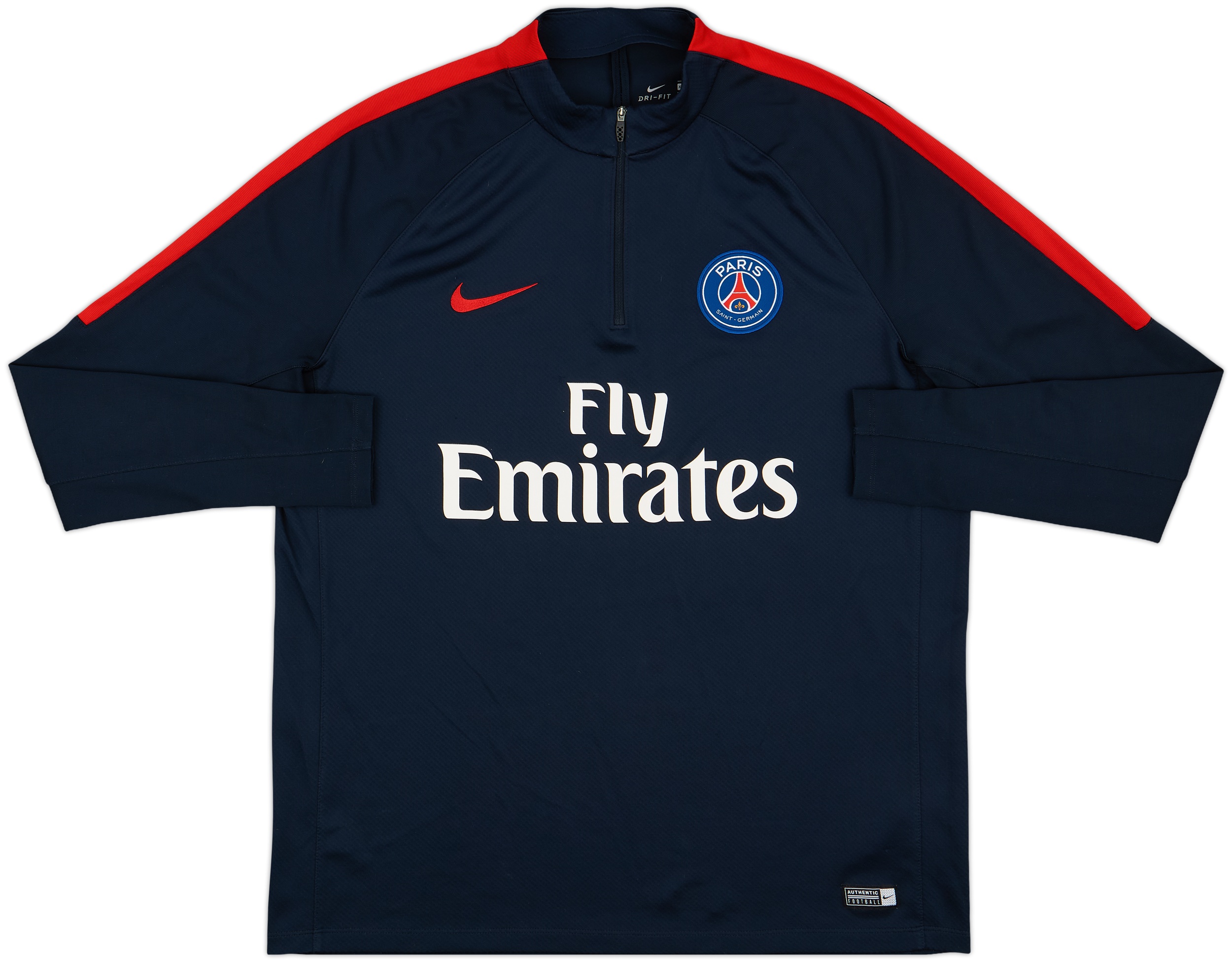 2017-18 Paris Saint-Germain Nike 1/4 Zip Drill Top - 8/10 - (XL)
