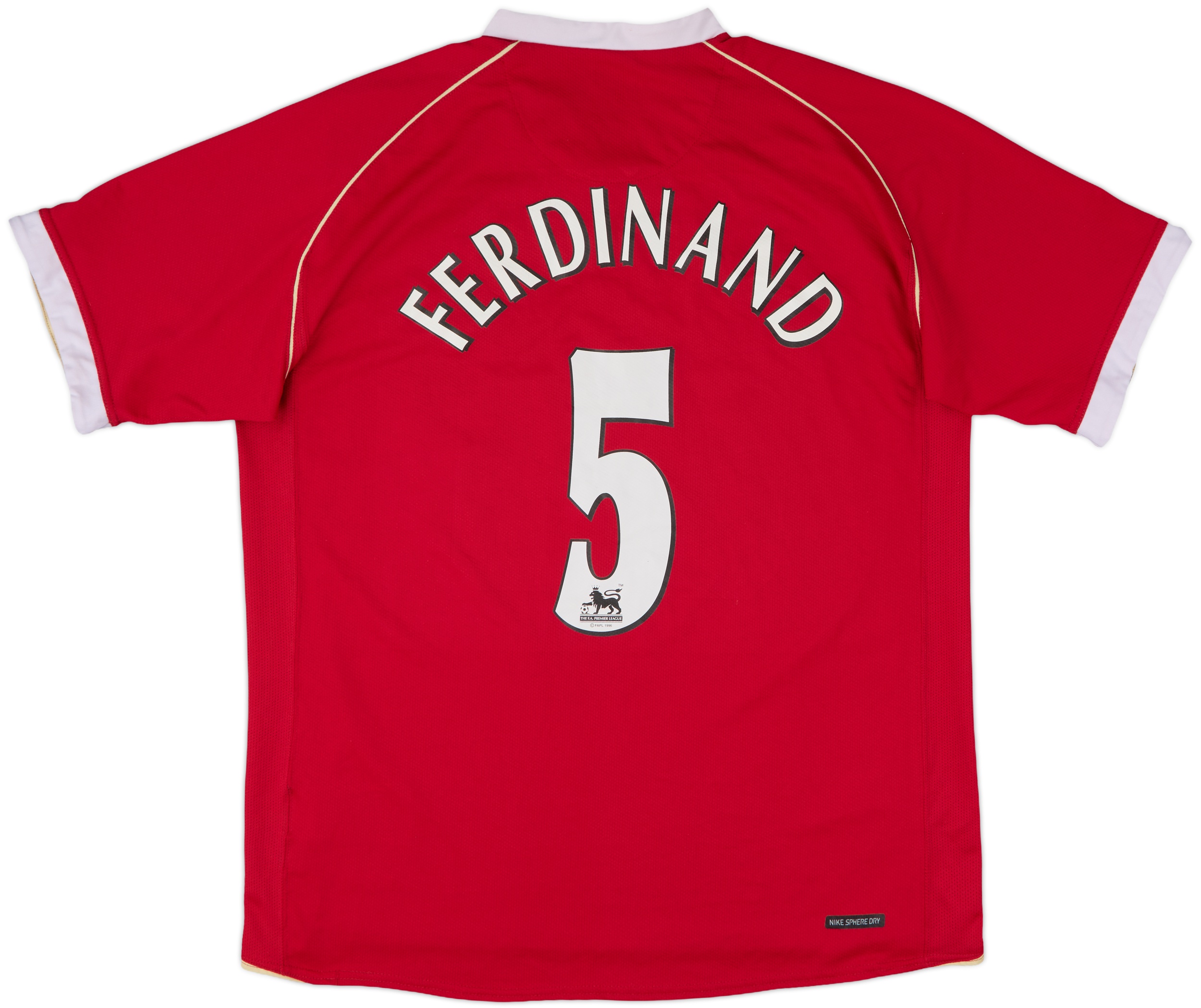 2006-07 Manchester United Home Shirt Ferdinand #5 - 8/10 - (L)