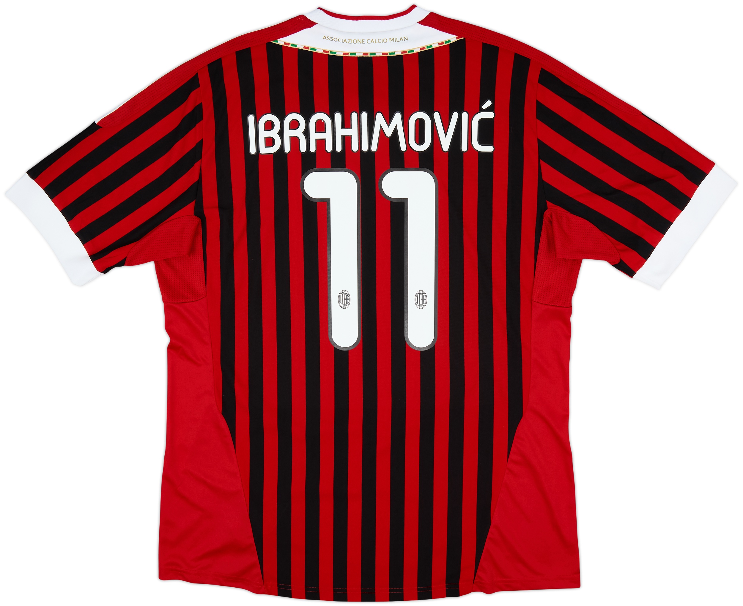 2011-12 AC Milan Home Shirt Ibrahimovic #11 - 8/10 - (XL)