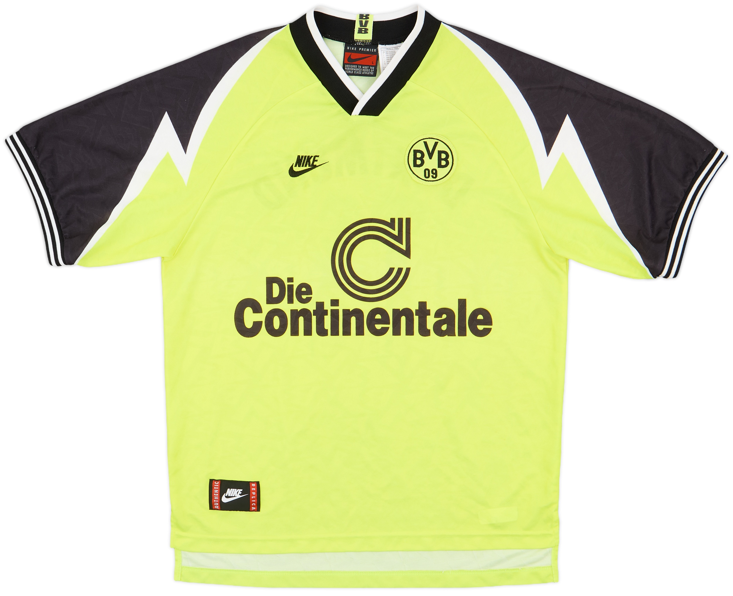 NIKE Borussia Dortmund 1995/96 サッカーシャツ 1995-96 Borussia Dortmund Home Shirt Sammer #6 - 9/10 - (S)
