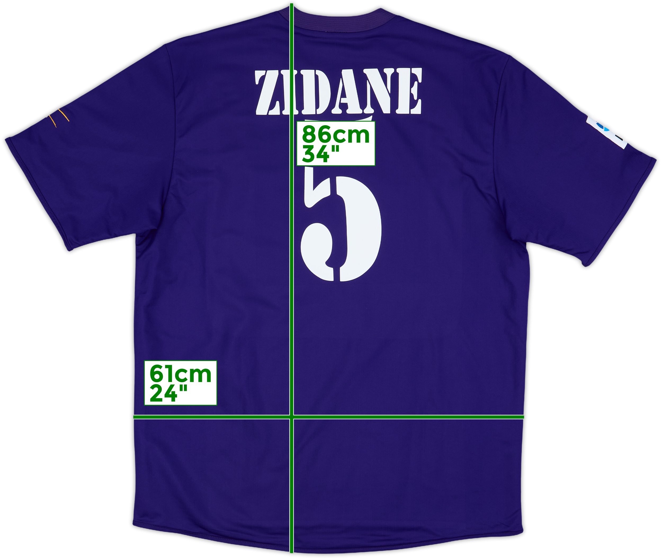 Ｚidane 2001 Real Madrid Third Shirt Zidane #5 - 8/10 - (XL)