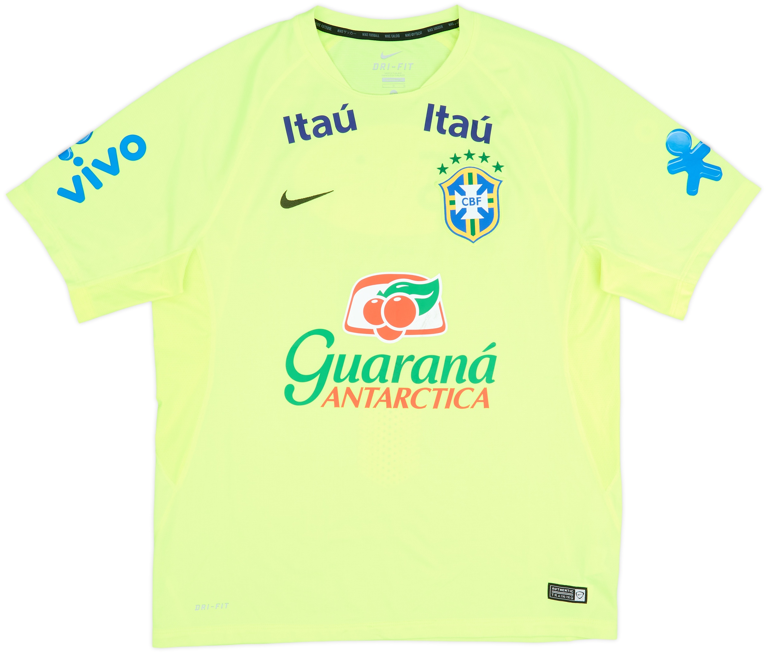 2014-16 Brazil Nike Player Issue Training Shirt - 8/10 - (L)