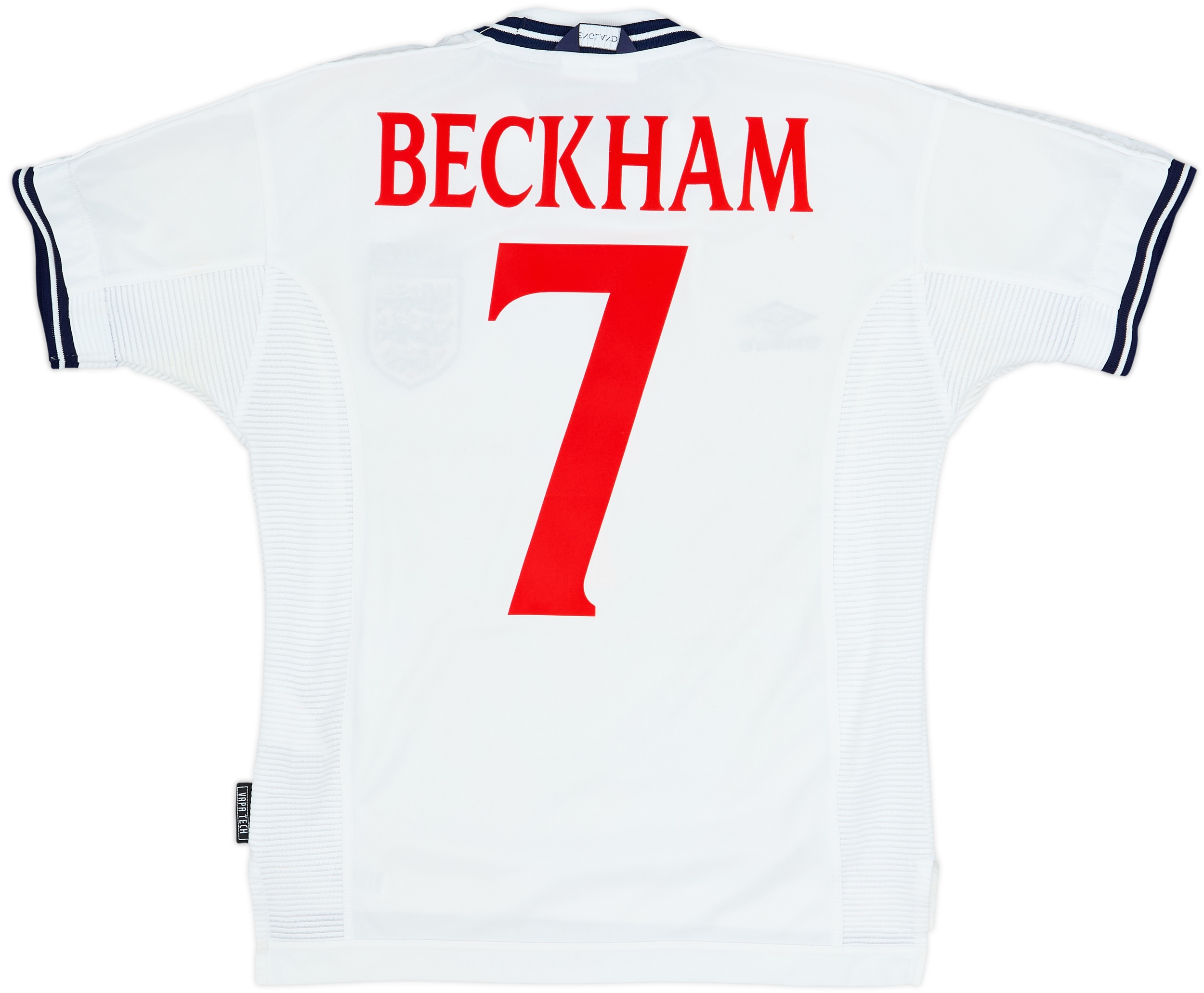 1999-01 England Home Shirt Beckham #7 - 7/10 - (L.Boys)