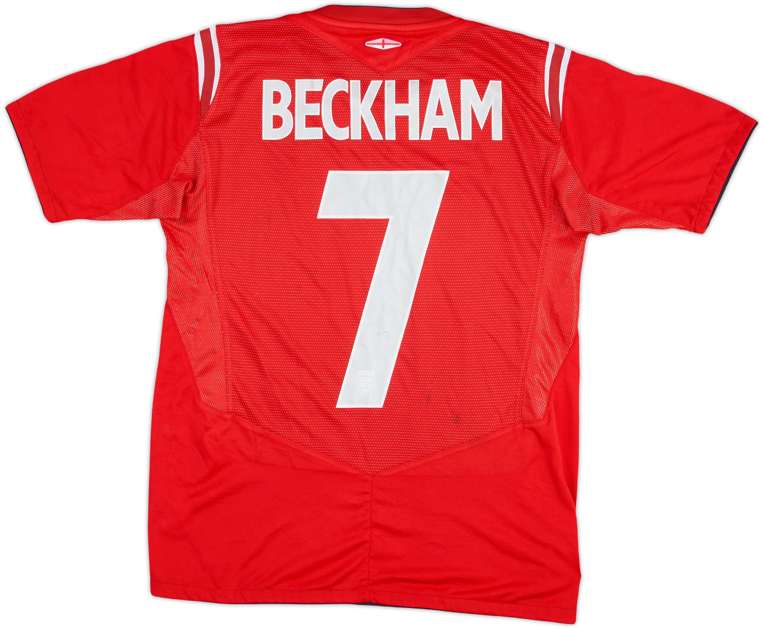 2004-06 England Away Shirt Beckham #7 - 5/10 - (XL.Boys)
