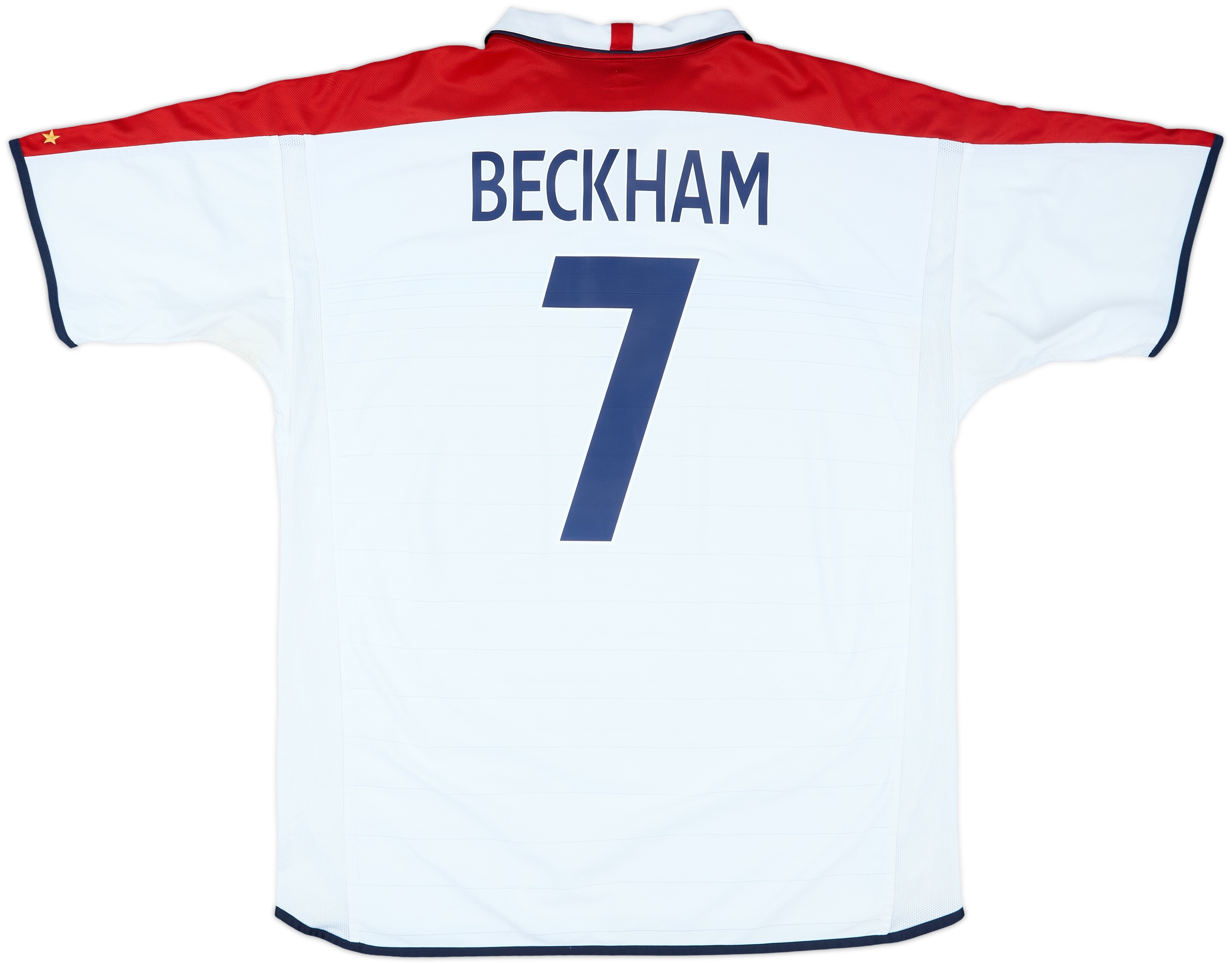 【正規 01-03 England Home shirt Beckham #7】 2003-05 England Home Shirt Beckham #7 - 5/10 - (XXL)