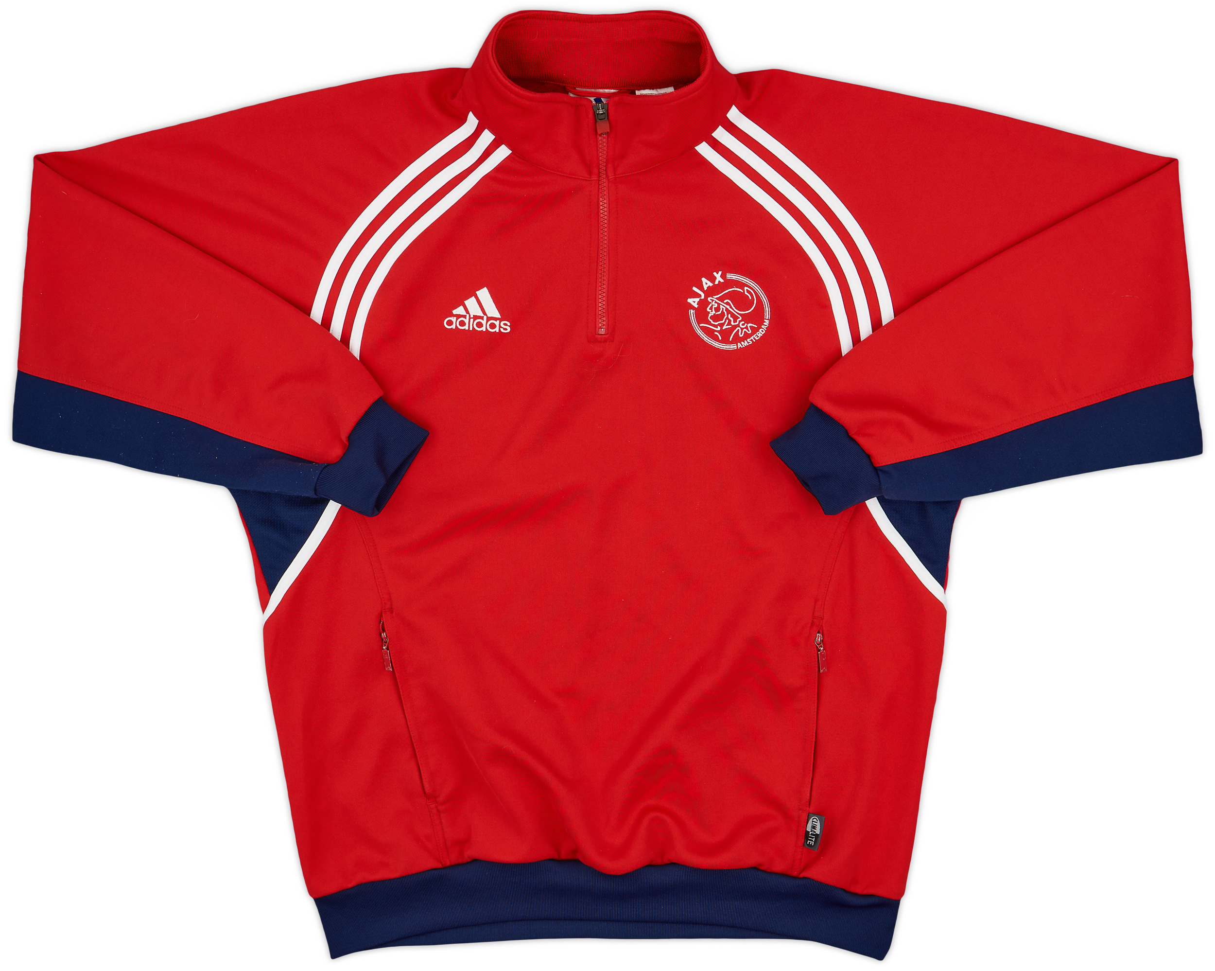 2000-01 Ajax adidas 1/4 Zip Sweat Top - 6/10 - (L/XL)
