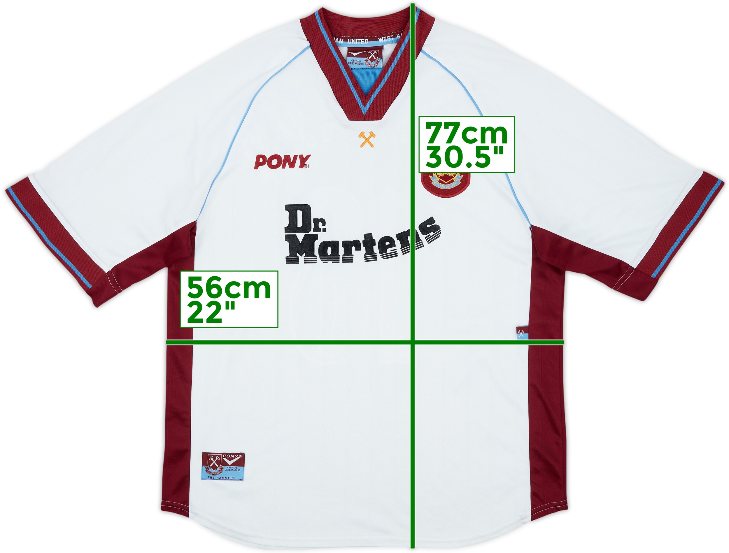 当時物West Ham United 1997/1998 Away Shirt West Ham United Away football shirt 1997 - 1998. Sponsored
