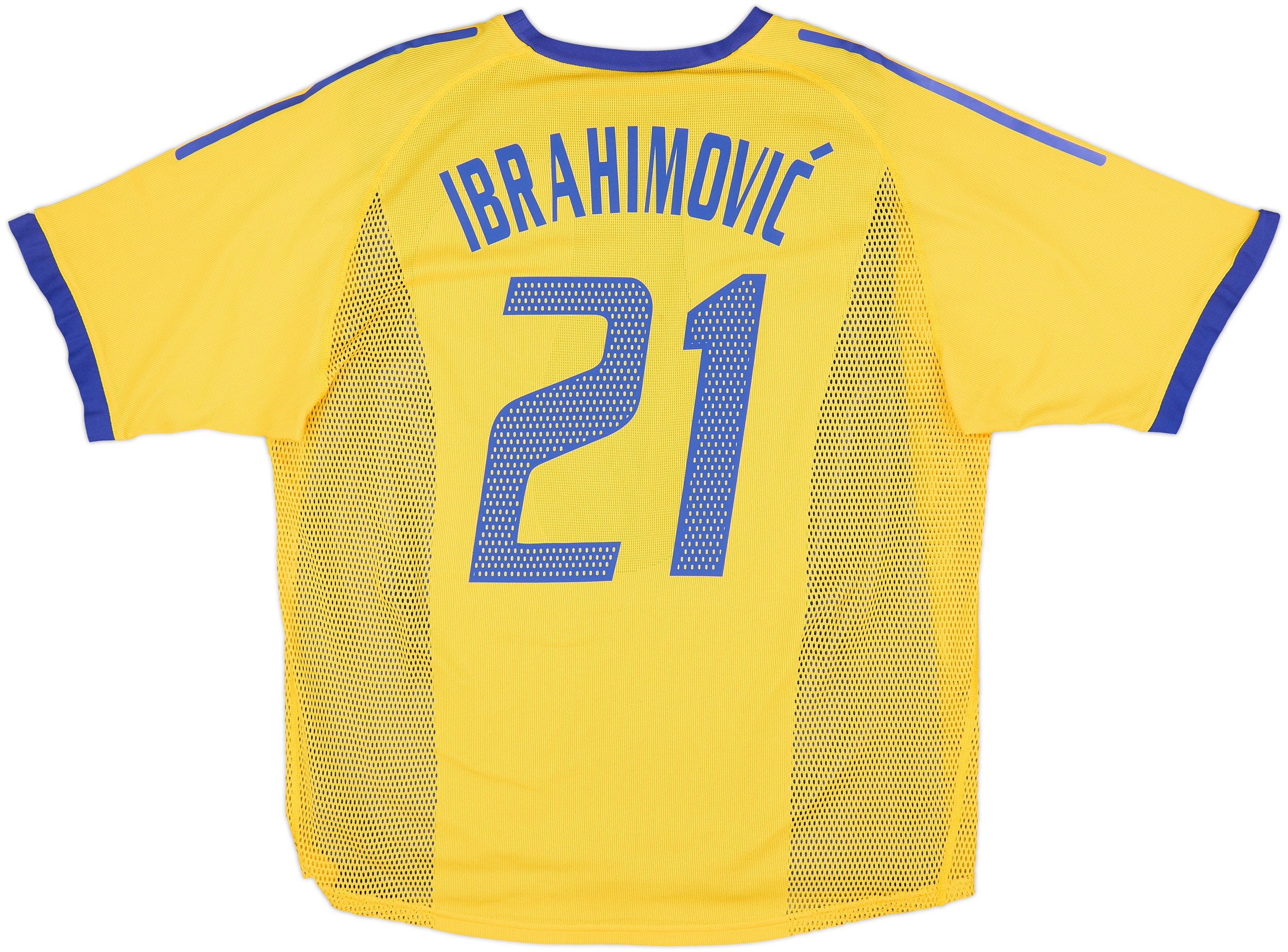 2002-03 Sweden Player Issue Home Shirt Ibrahimovic #21 - 7/10 - (L)
