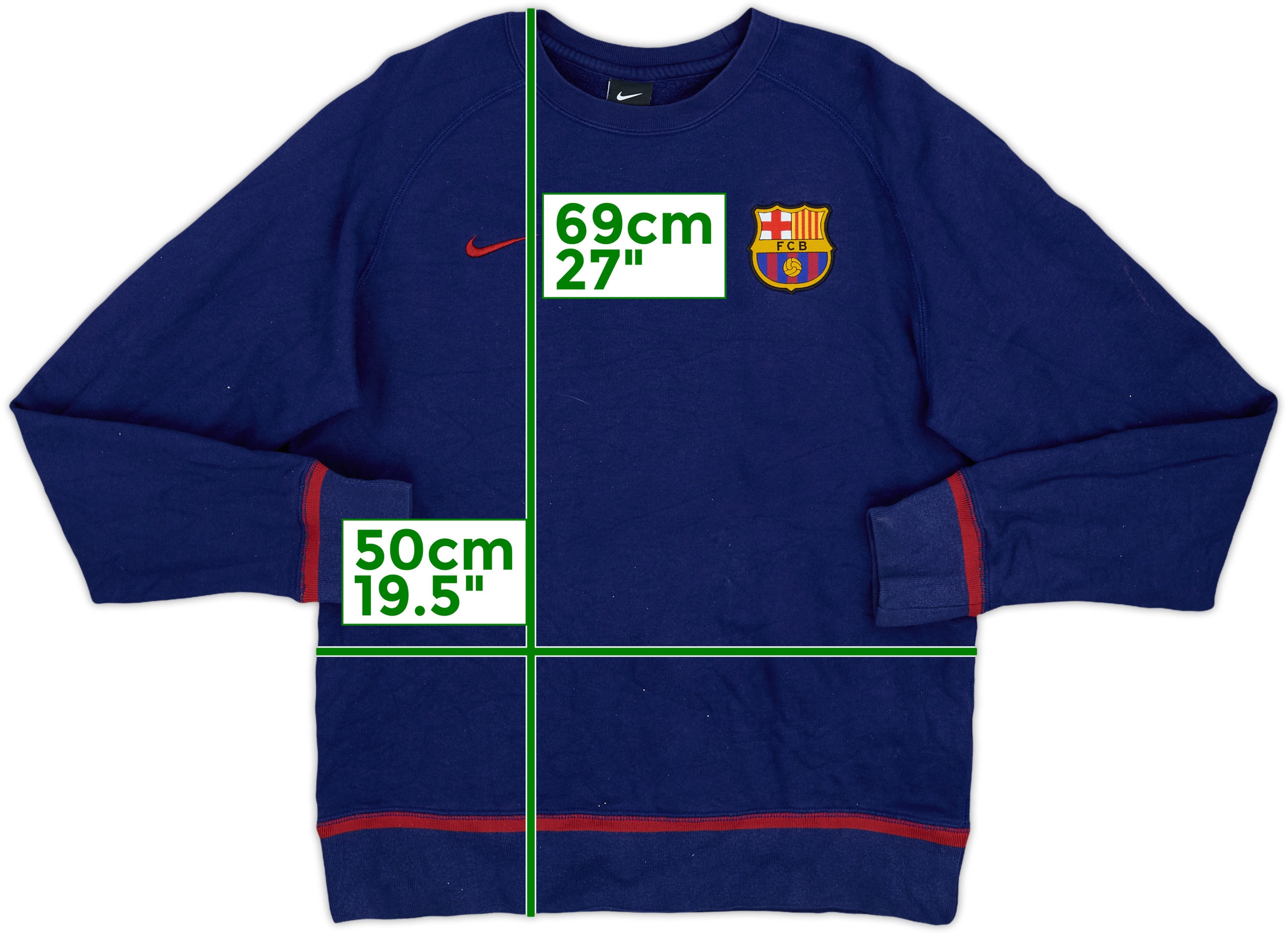 2016-17 Barcelona Nike Sweat Top - 8/10 - (M)