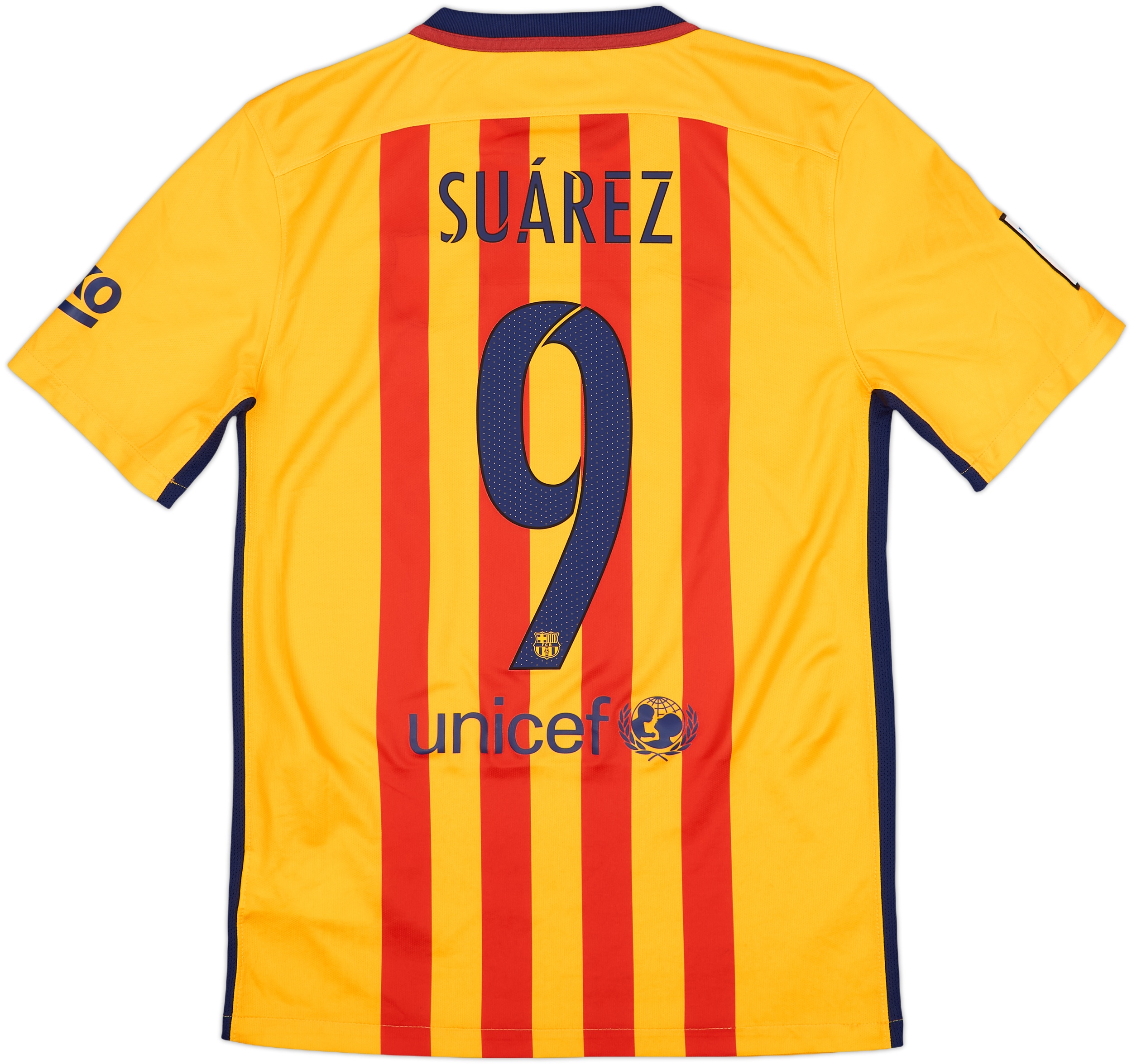 Nike FC Barcelona Suarez #9 13/15 Home Junior Football Shirt