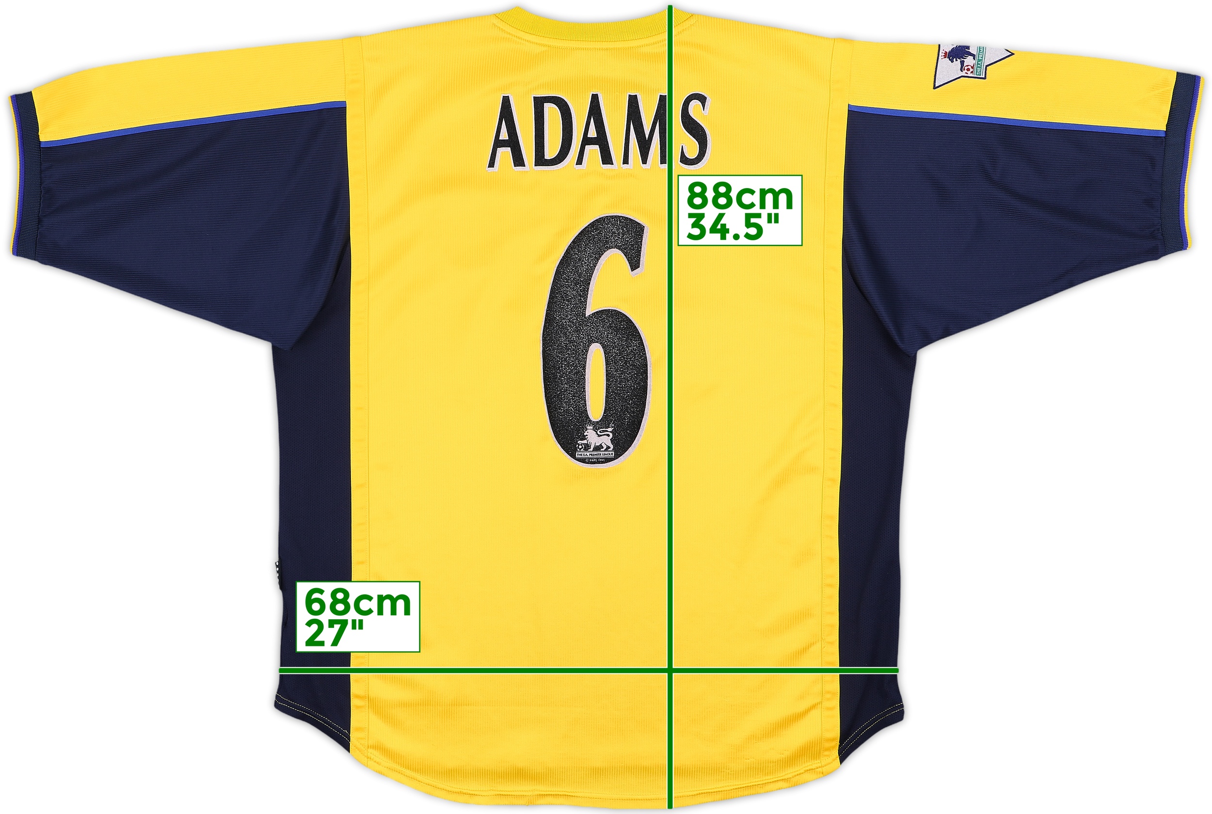 【希少】アーセナルARSENAL1997-99 AWAY アダムス 6 Mサイズ 希少】アーセナルARSENAL1997-99 AWAY アダムス 6 Mサイズ