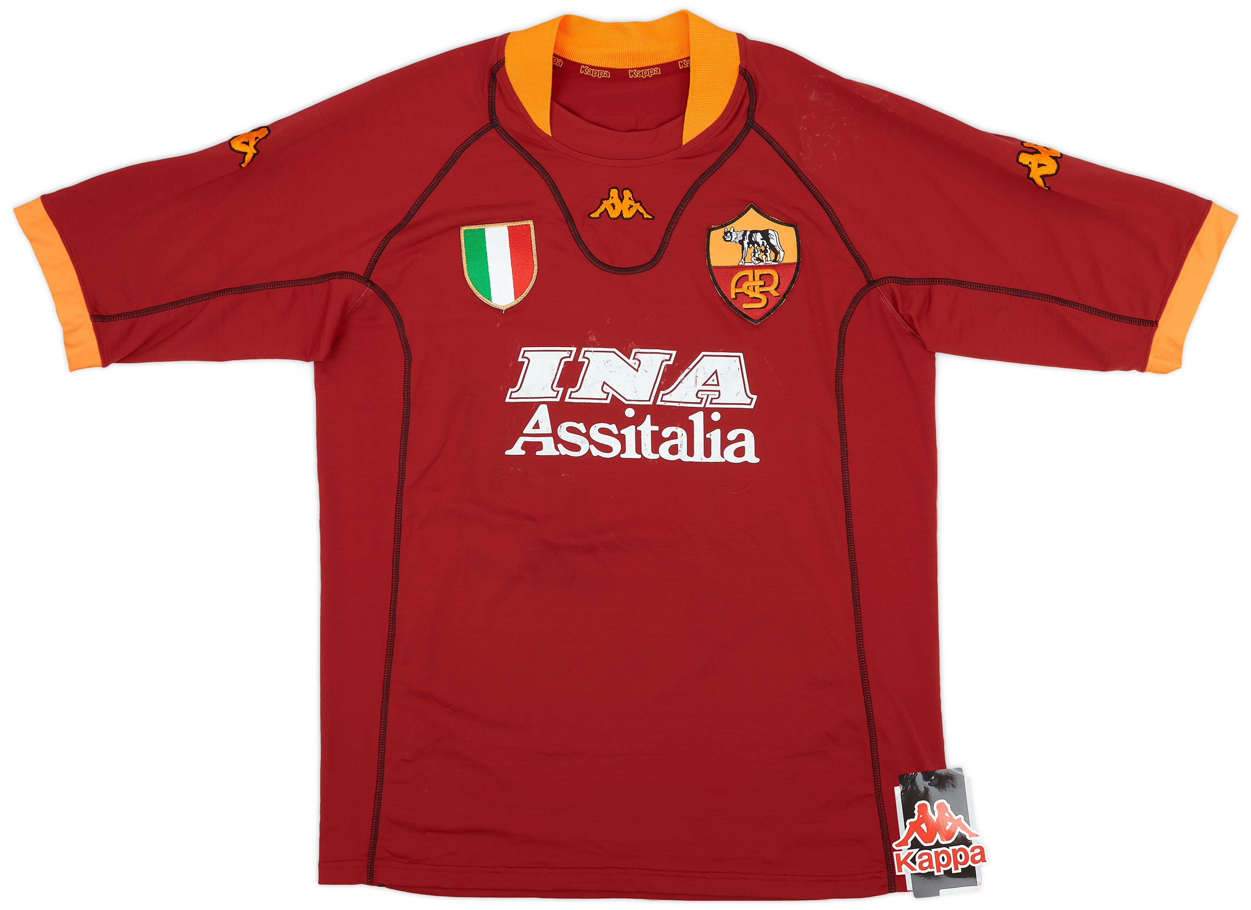ウェア AS Roma Totti 10 Vintage ITALY AS ROMA Soccer Jersey TOTTI #10 Men's XL Made