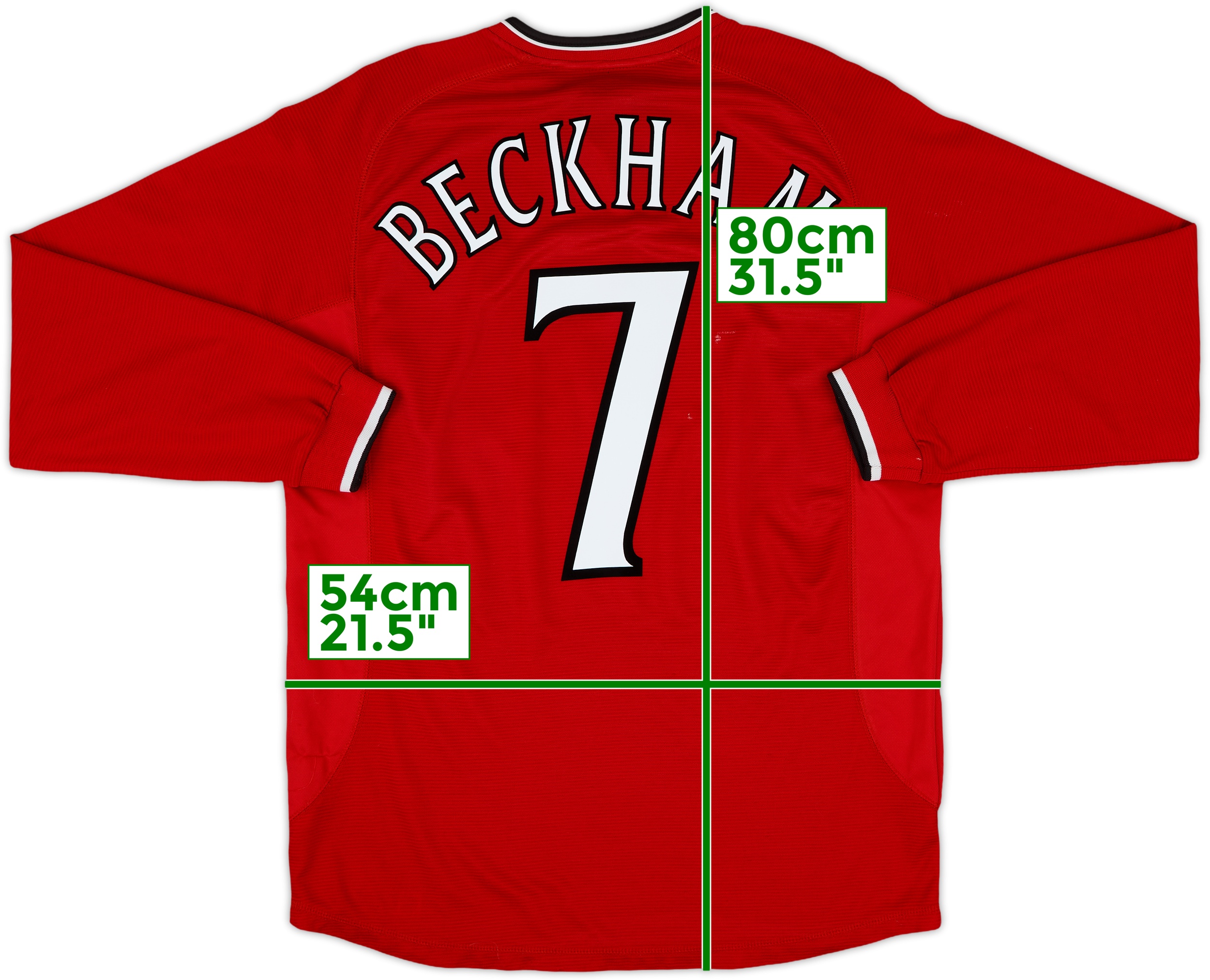 ウェア Manchester United Home Shirt Beckham #10 1994-96 Manchester United Home Shirt Beckham #10 - 9/10 - (L