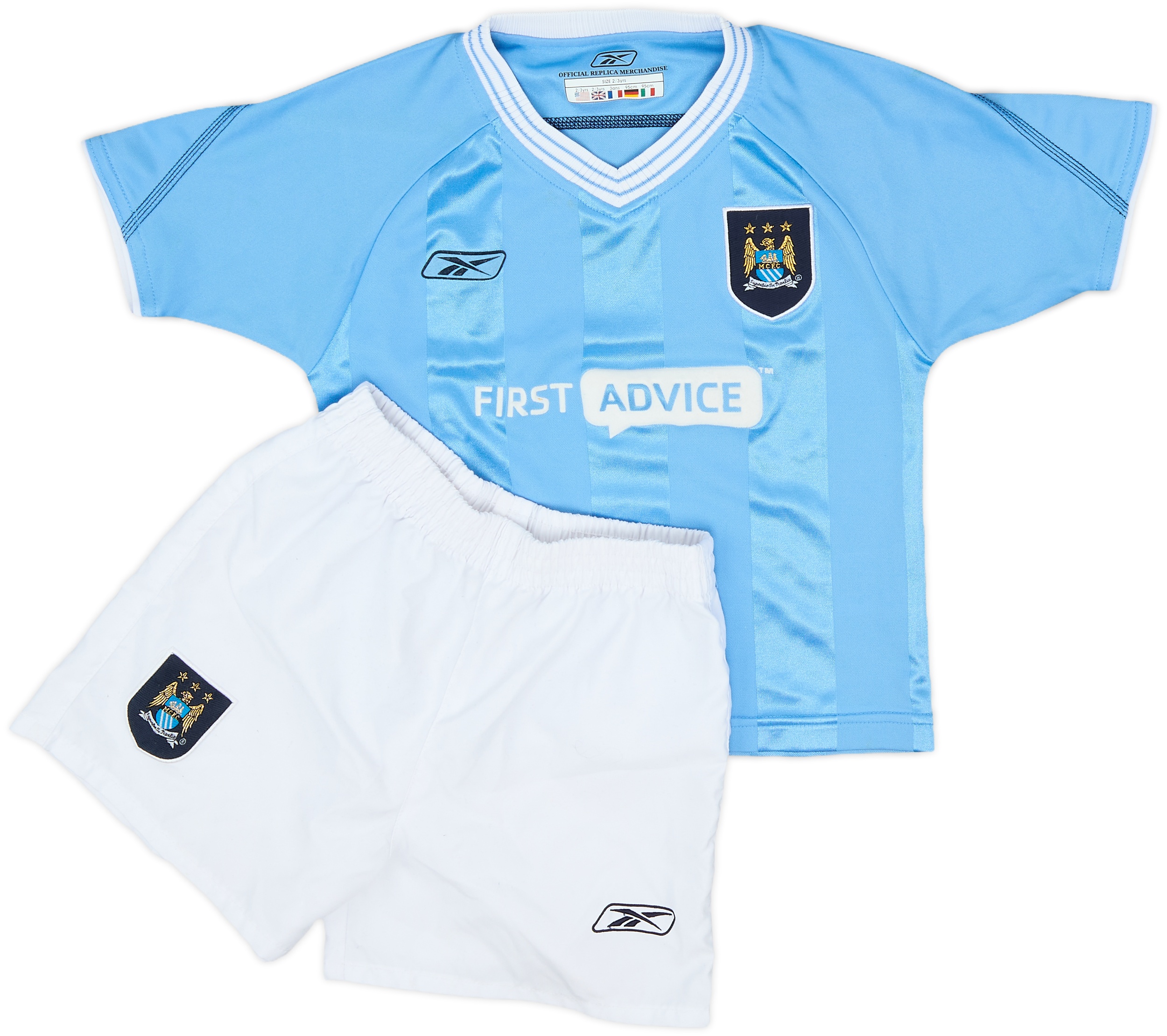 2003-04 Manchester City Home Shirt & Shorts - 9/10 - (2-3 Years)