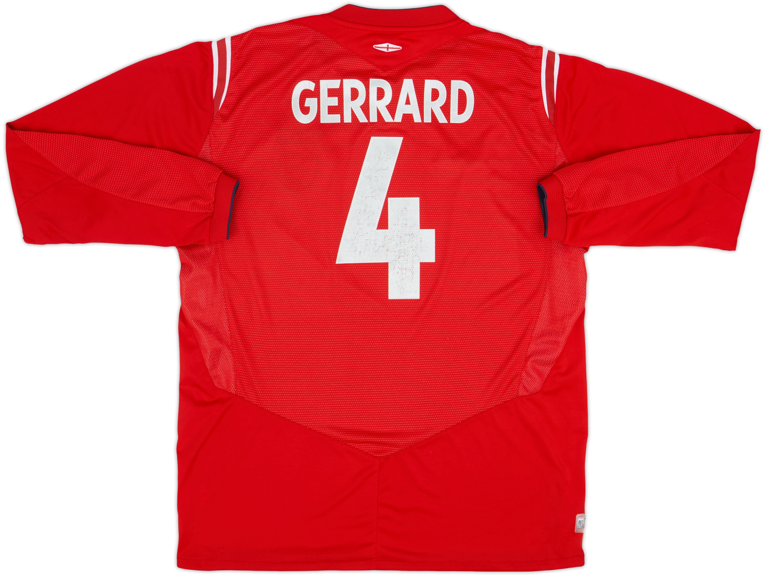 2004-06 England Away L/S Shirt Gerrard #4 - 6/10 - (XL)