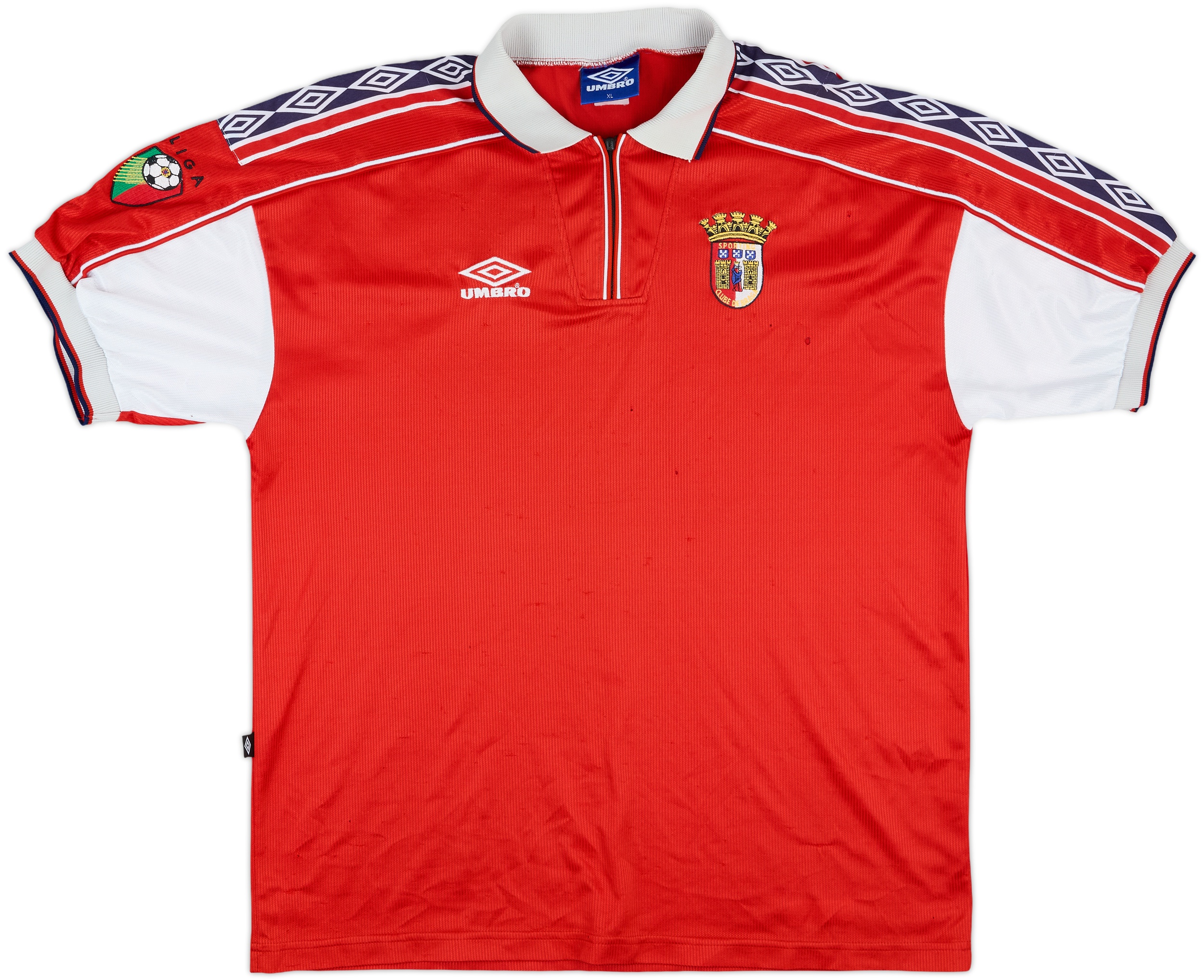  SC Braga 長袖シャツ レッド XL 1999-00 Braga Home Shirt - 5/10 - (XL)