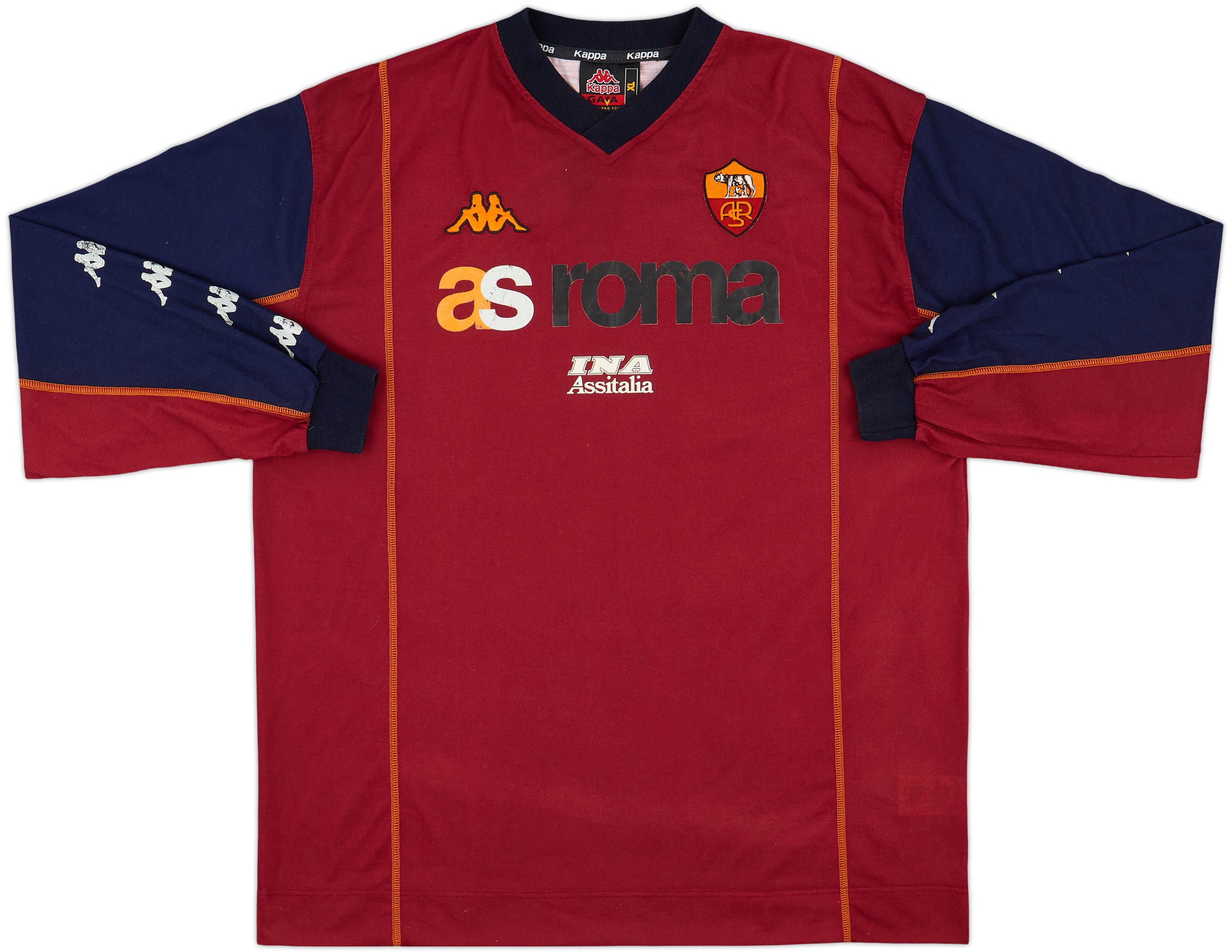 2000-01・Kappa AS Roma 半袖ユニフォーム　Lサイズ 2000-01・Kappa AS Roma 半袖ユニフォーム Lサイズ - メルカリ