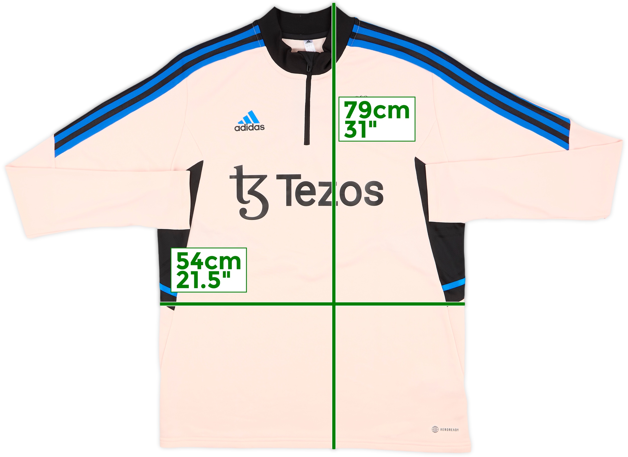 2022-23 Manchester United adidas 1/4 Zip Drill Top - 10/10 - (L)