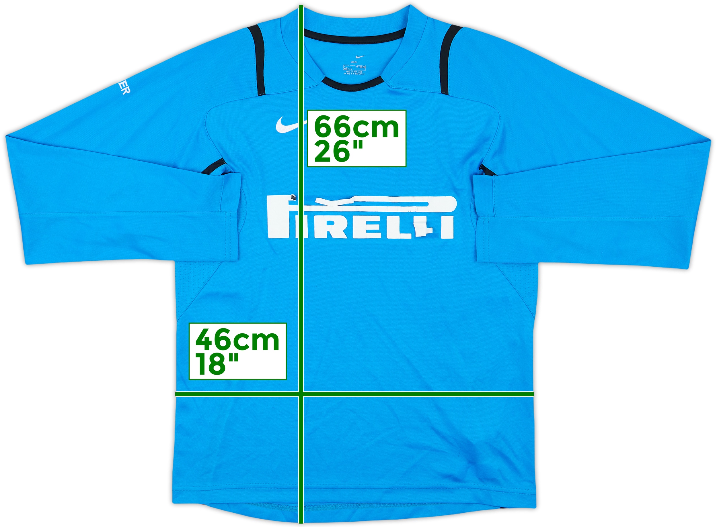 NIKE Inter Milan サッカーシャツ 古着 水色 Lサイズ 2006-07 Inter Milan Nike Training L/S Shirt - 4/10 - (L.Boys)