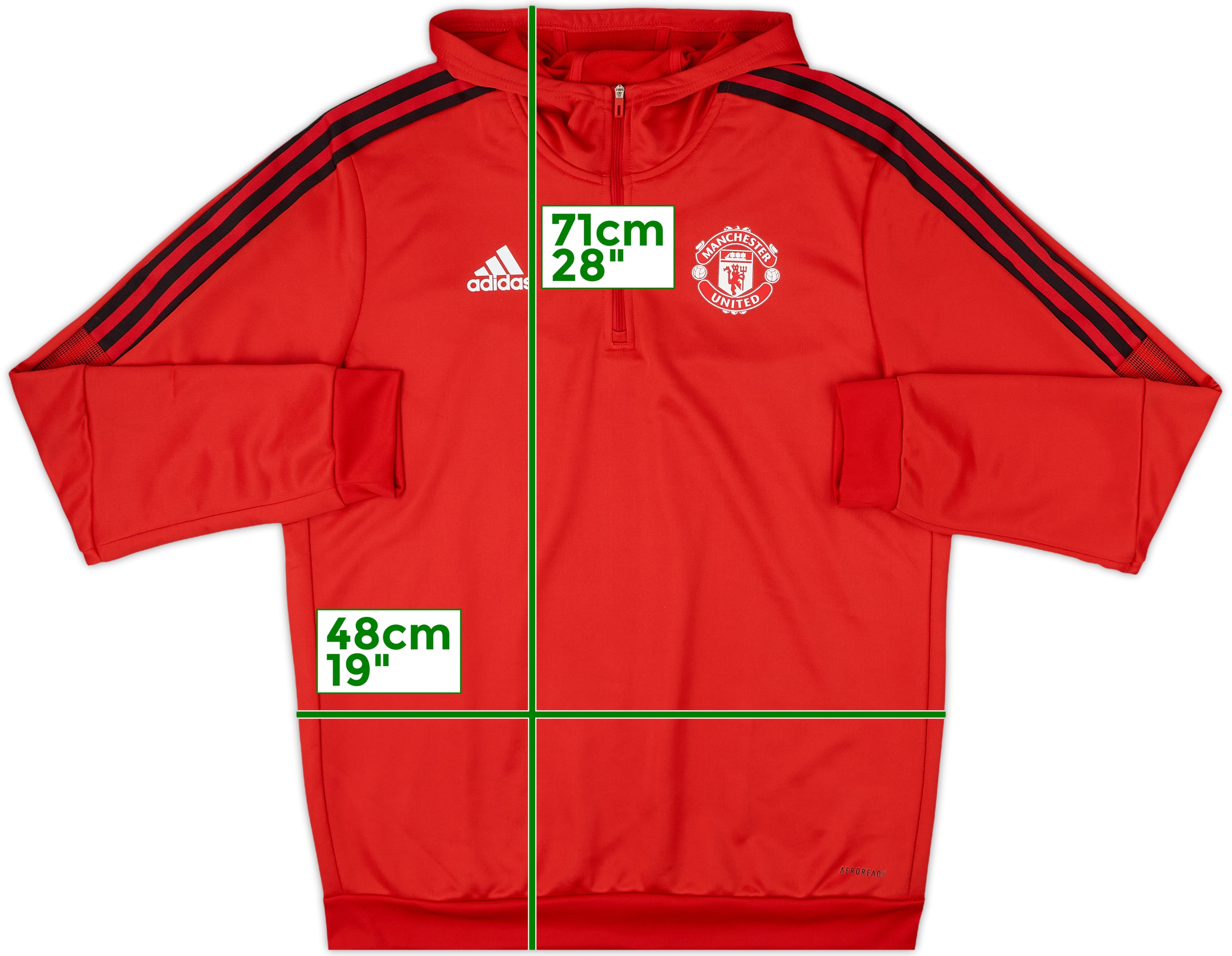 2022-23 Manchester United adidas 1/4 Zip Hooded Track Jacket