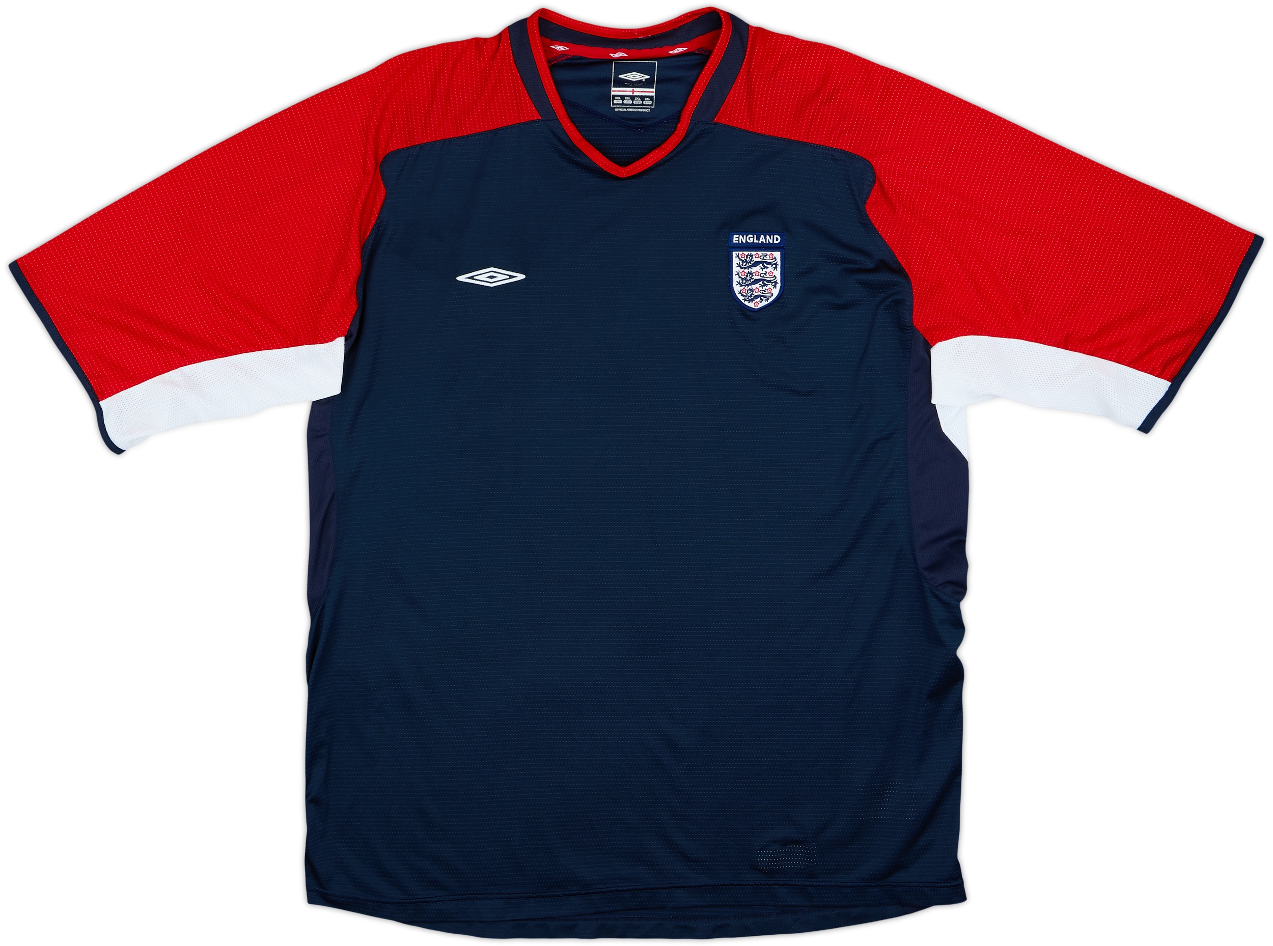【UMBRO】激レア ENGLAND代表ユニフォームTシャツ ネイビー/赤 2004-05 England Umbro Training Shirt - 10/10 - (XXL)