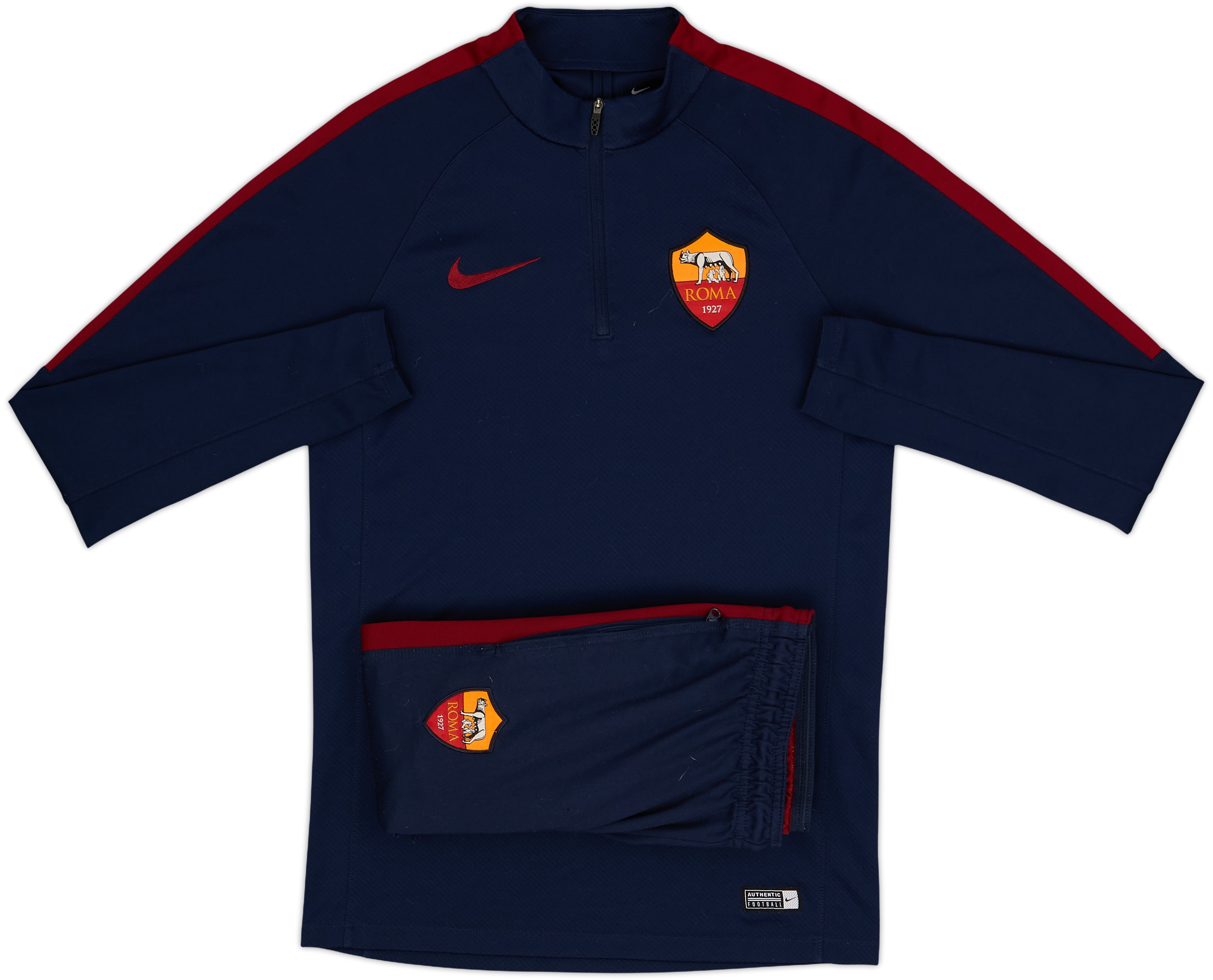 2016-17 Roma Nike 1/4 Zip Tracksuit - 5/10 - (S)