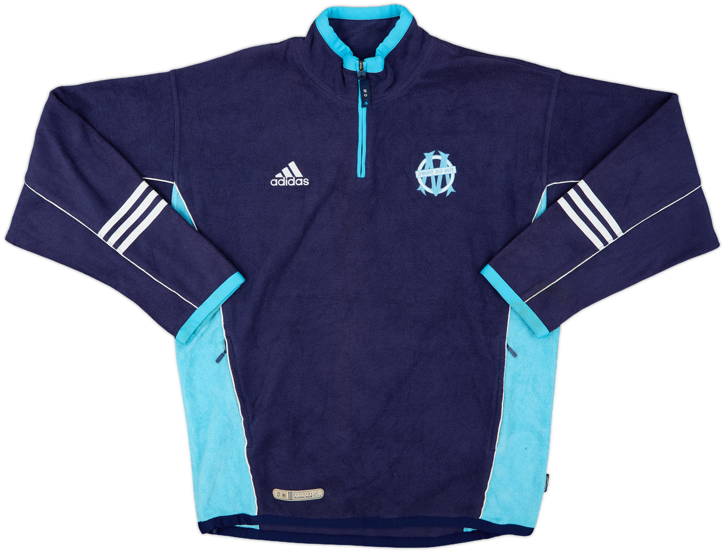 1999-00 Olympique Marseille adidas 1/4 Zip Fleece Top - 7/10 - (L)