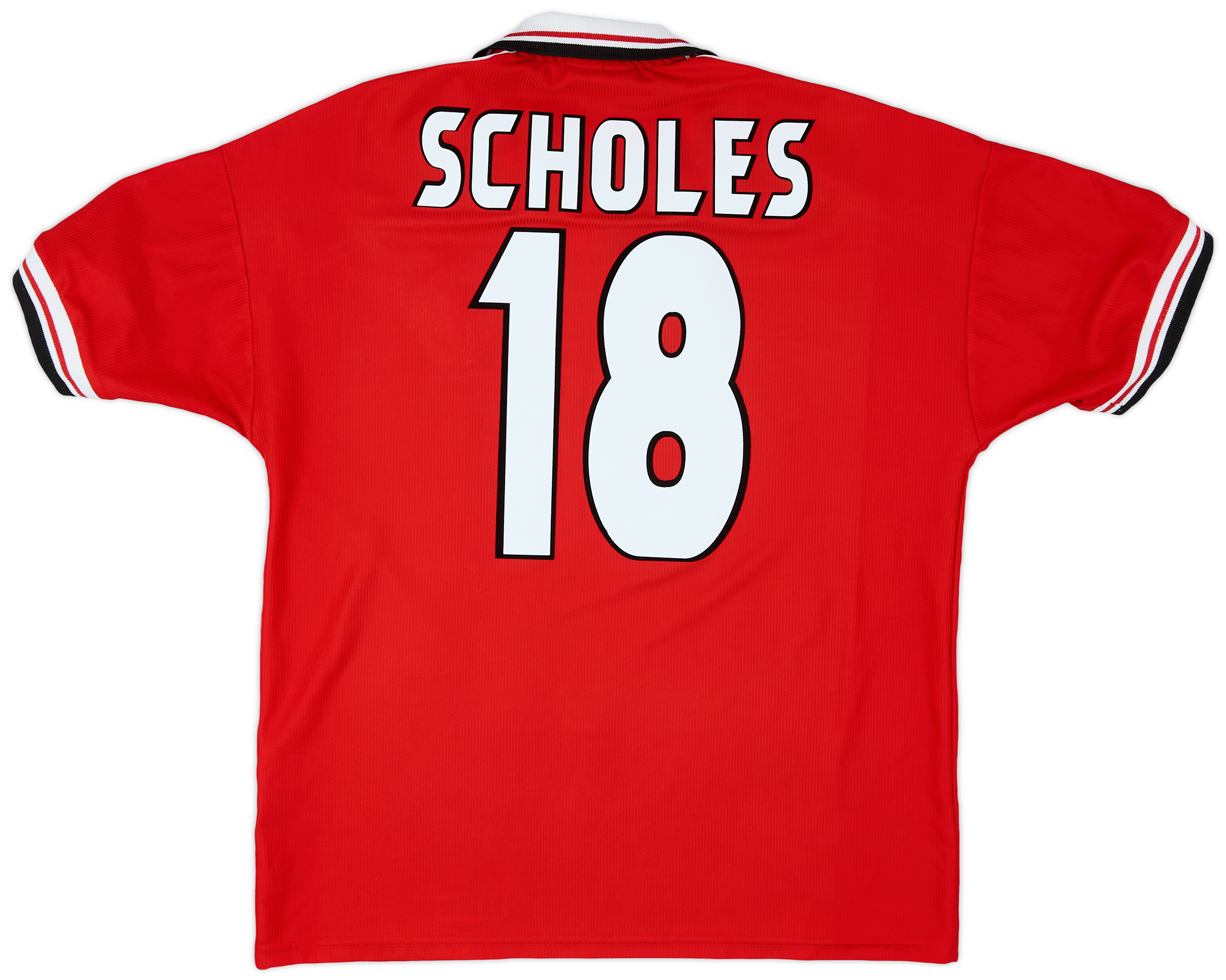 1998-00 Manchester United Home Shirt Scholes #18 - 6/10 - (L)