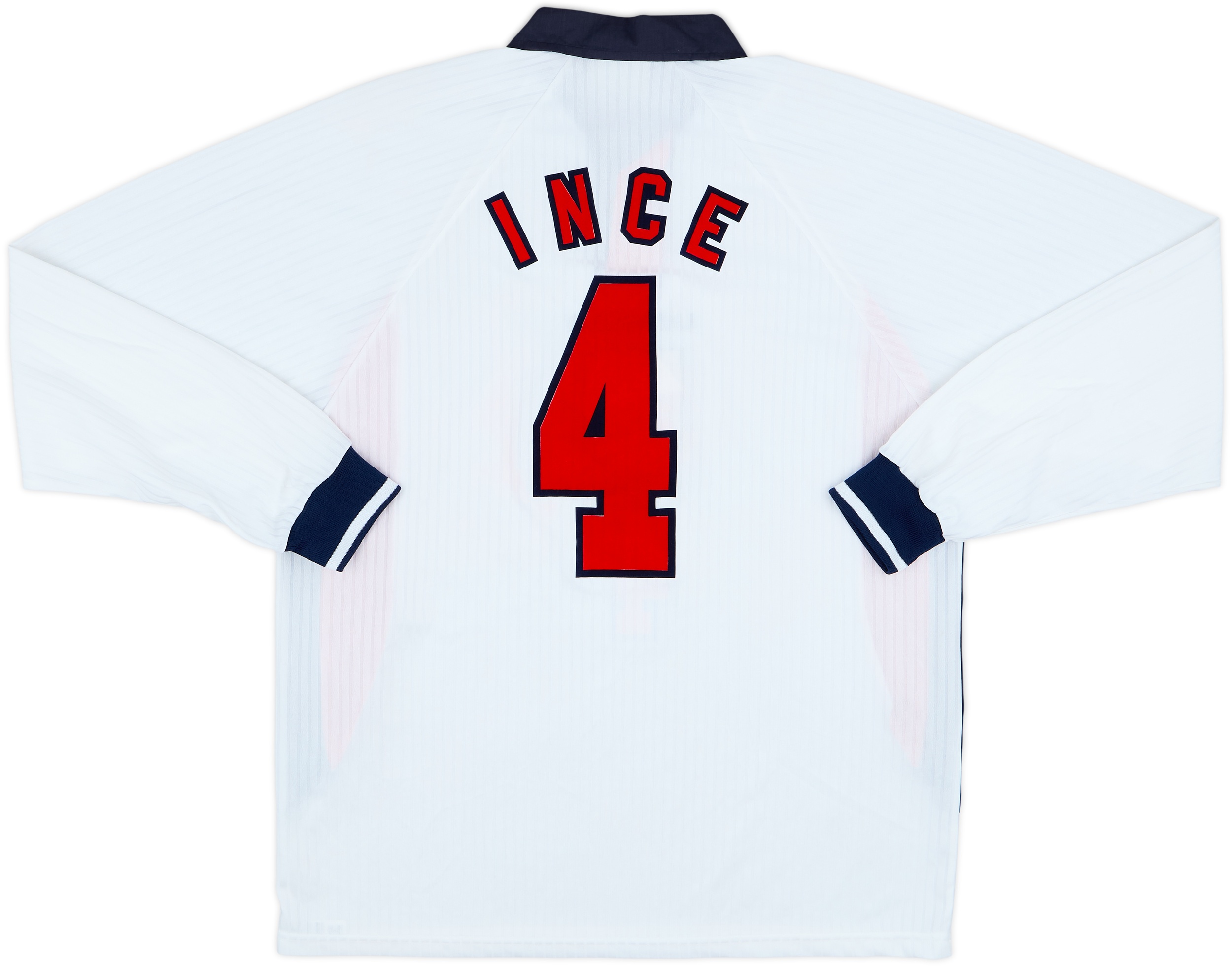 1997-99 England Home L/S Shirt Ince #4 - 8/10 - (L)
