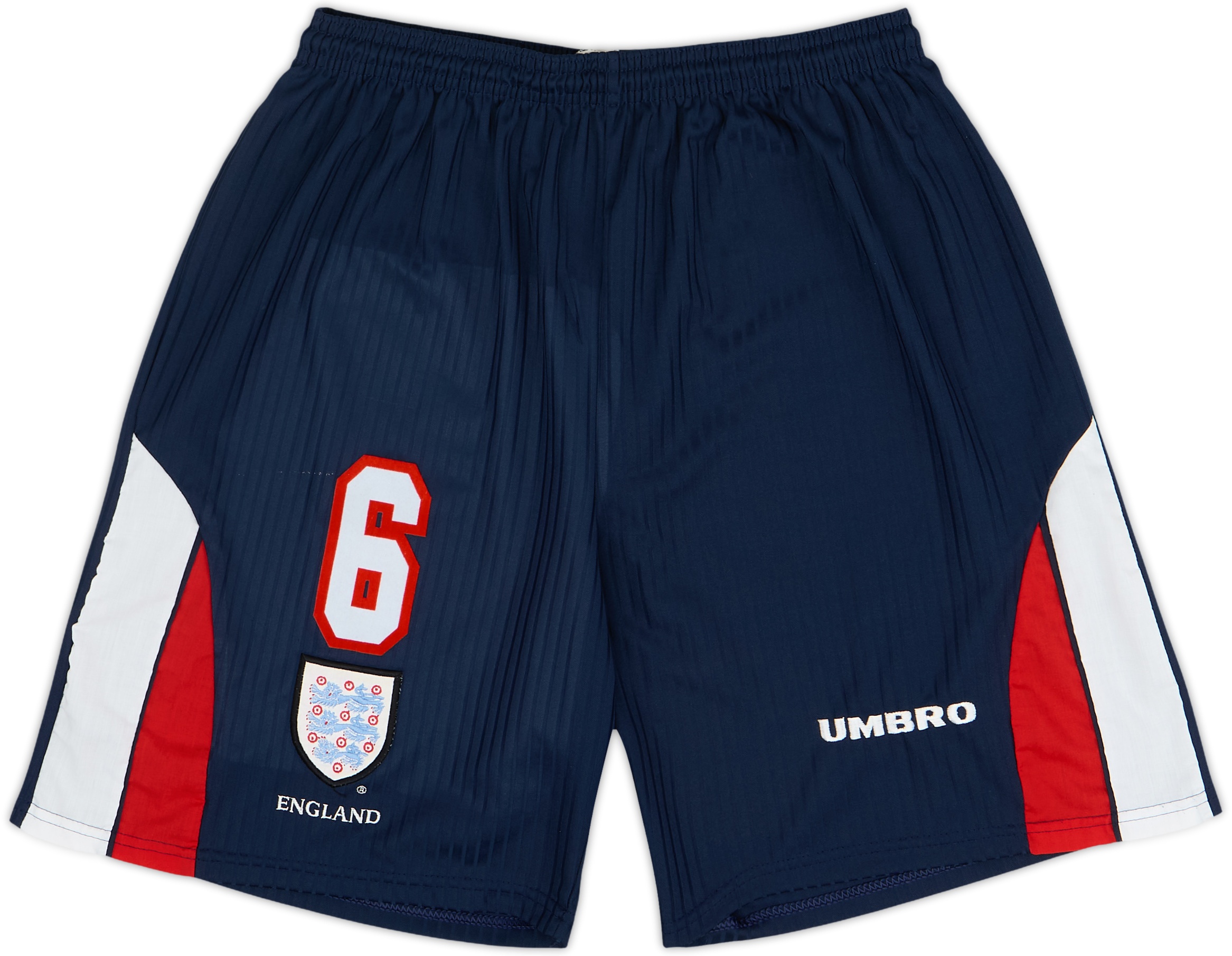 1998-00 England Player Issue Home Shorts #6 - 8/10 - (L)