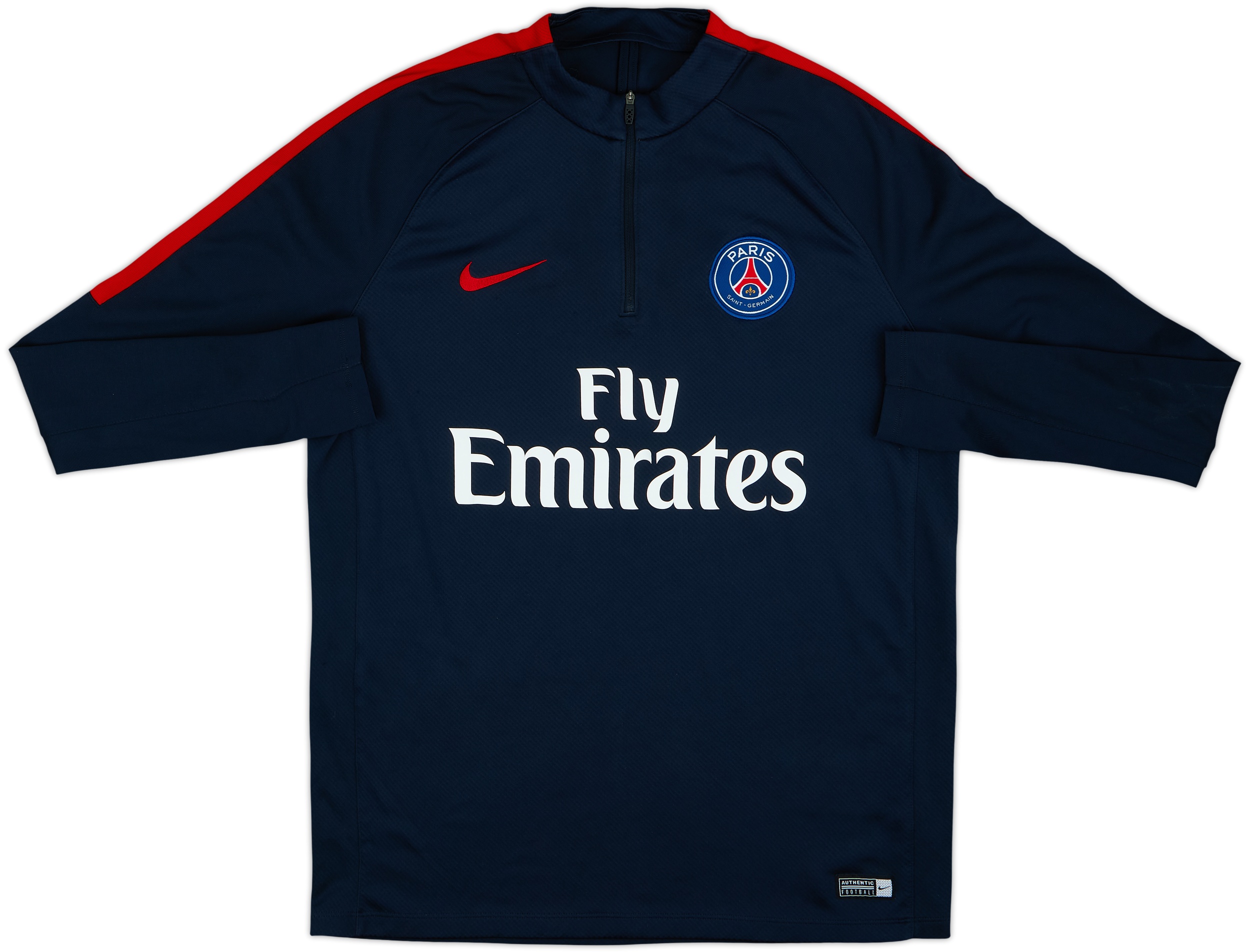2016-17 Paris Saint-Germain Nike 1/4 Zip Drill Top - 8/10 - (XL)