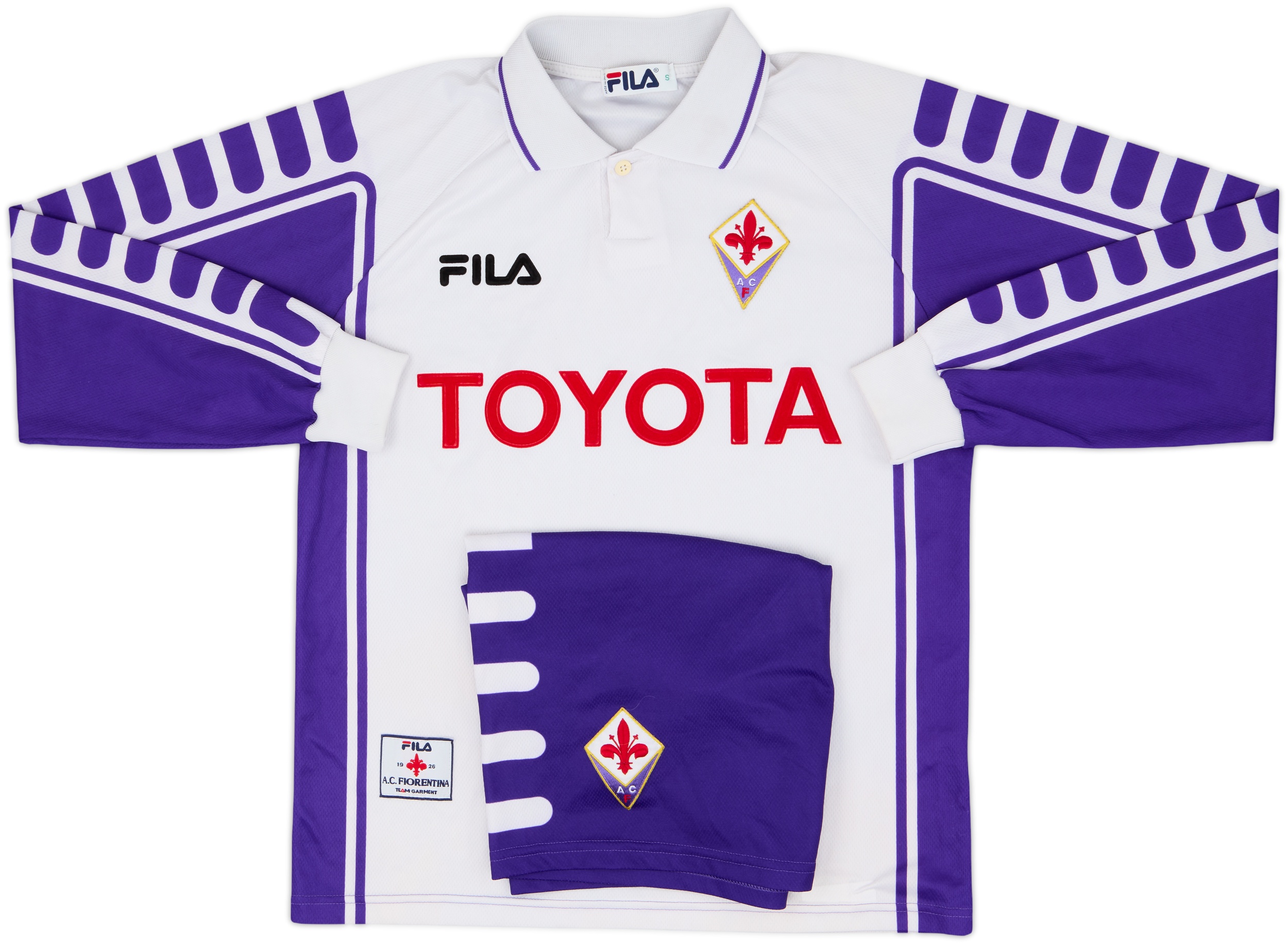1999-00 Fiorentina Away L/S Shirt & Shorts - 8/10 - (S)