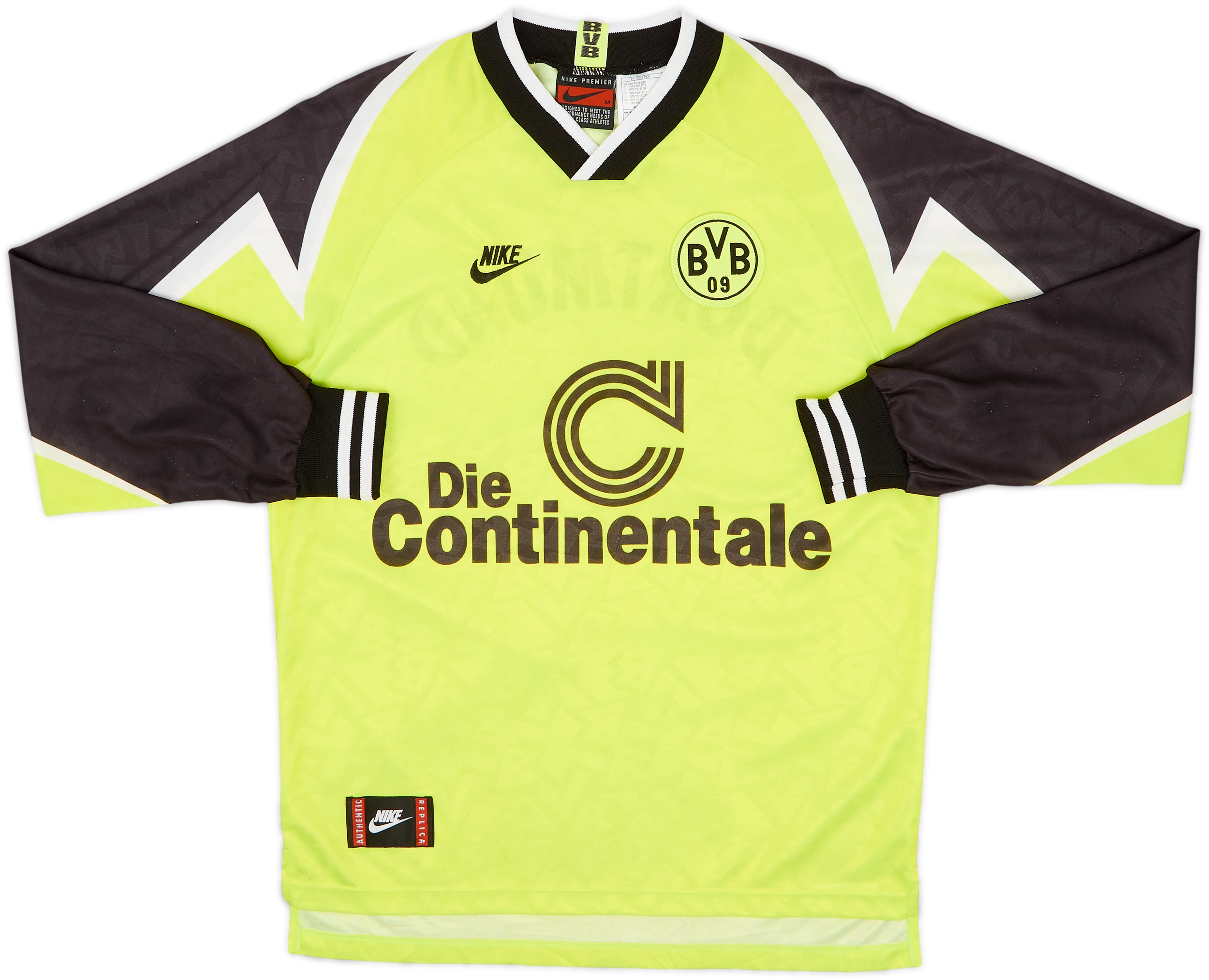 1995-96 Borussia Dortmund Home L/S Shirt - 8/10 - (M)