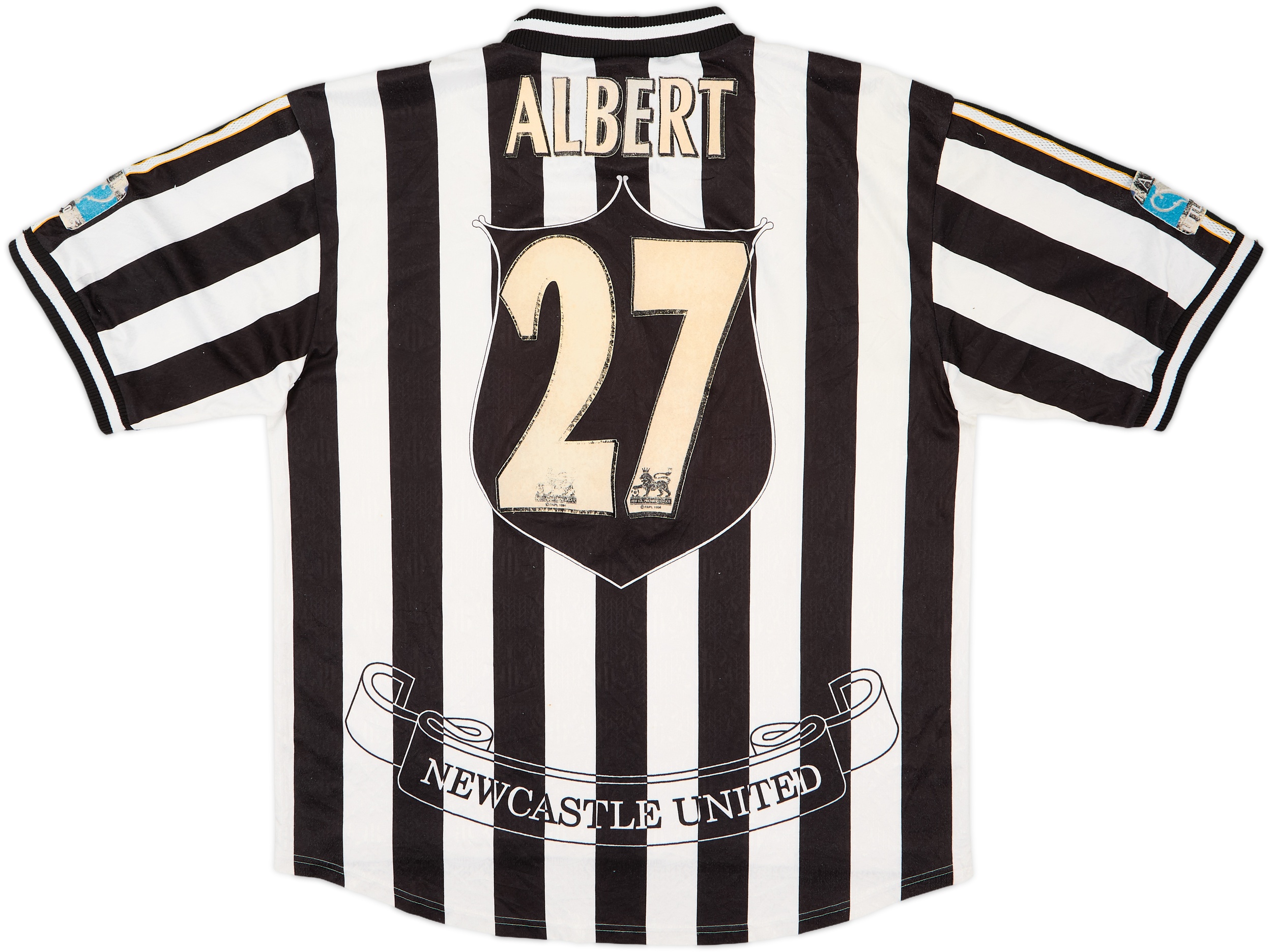 1997-99 Newcastle 'FA Cup Final' Home Shirt Albert #27 - 6/10 - (XXL)