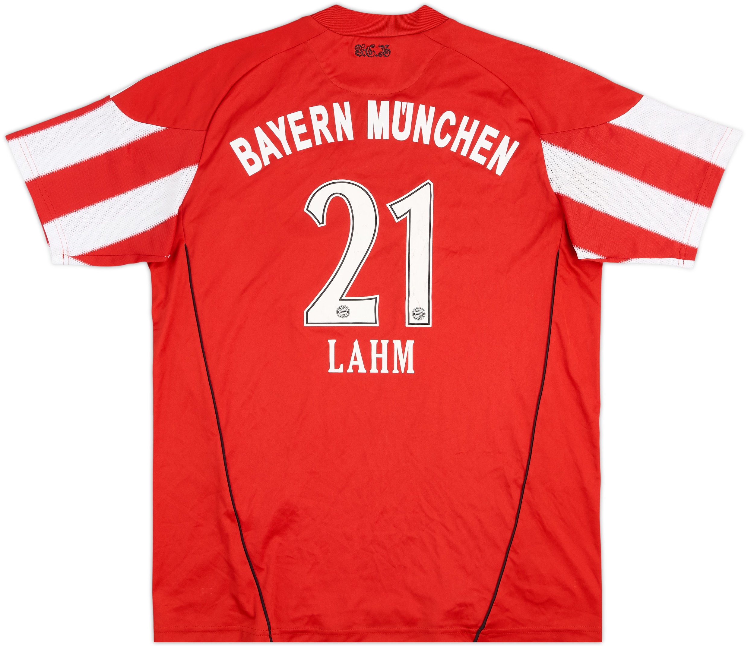 Bayern München Lahm 21 赤 サッカーシャツ 2010-11 Bayern Munich Home Shirt Lahm #21 - 5/10 - (XL.Boys)