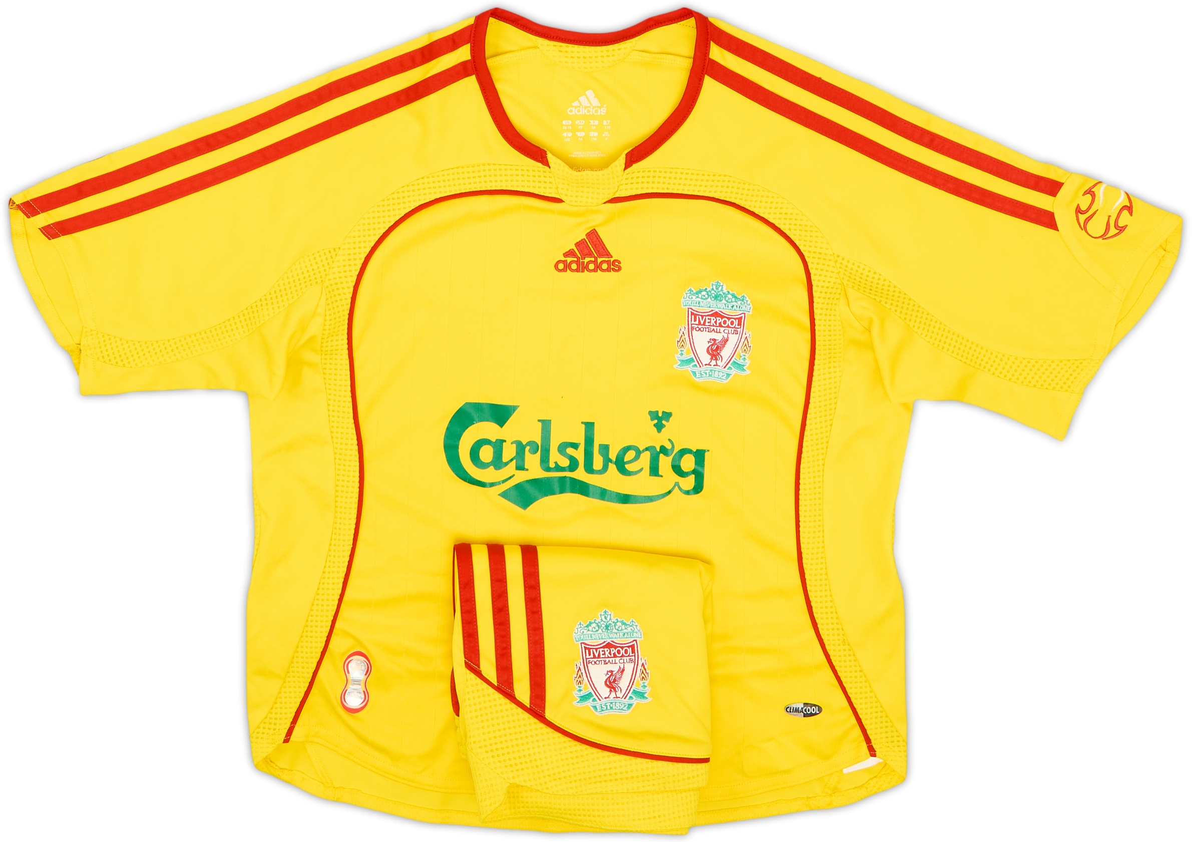 2006-07 Liverpool Away Shirt & Shorts - 9/10 - (S.Boys)